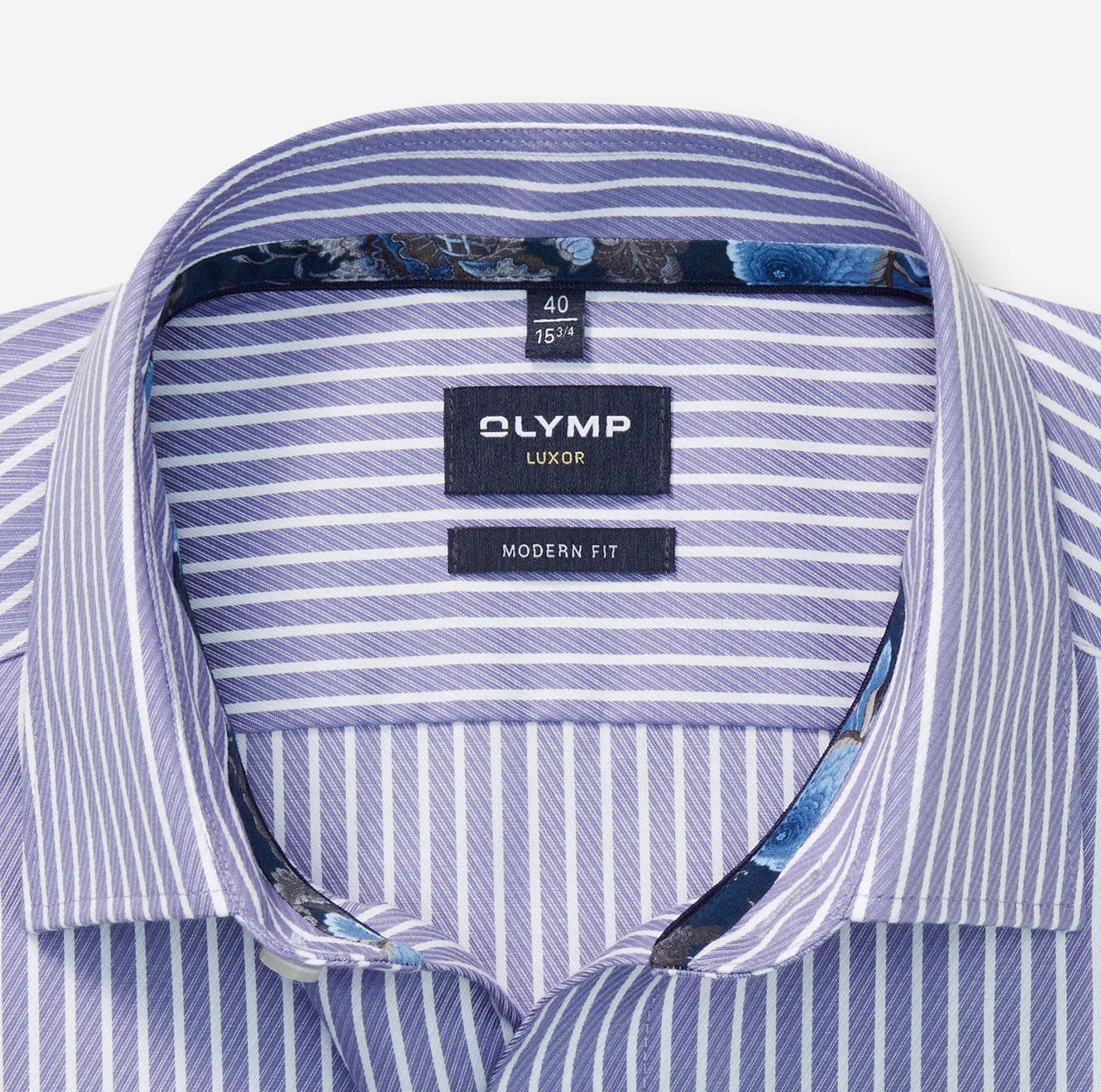 OLYMP Langarmhemd »Luxor modern fit« modern fit, gestreift, Businesshemd, New Kentkragen