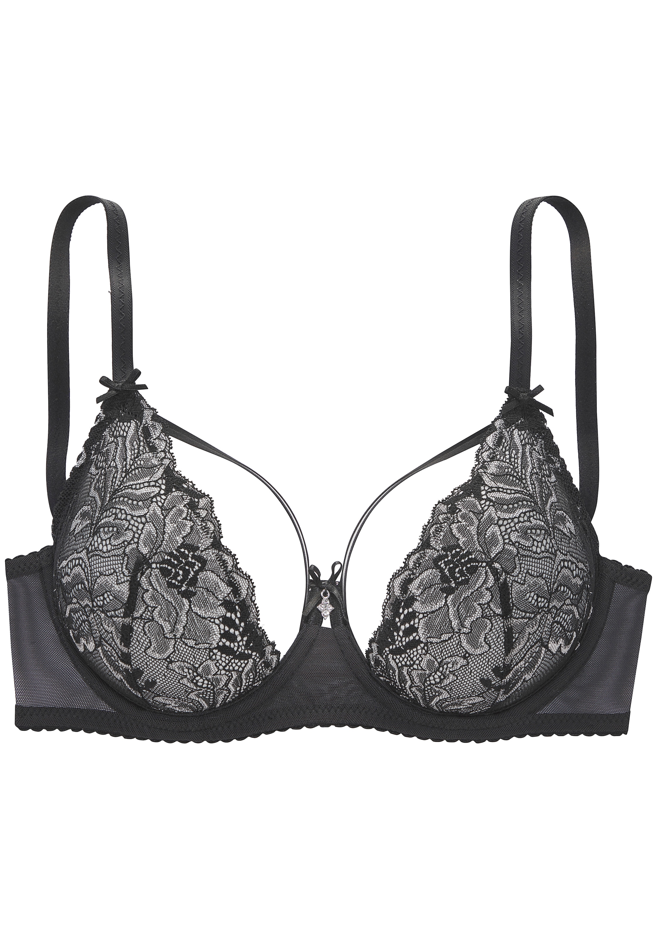 LASCANA Soutien-gorge à armatures en dentelle avec rubans décoratifs sur le bonnet, lingerie sexy