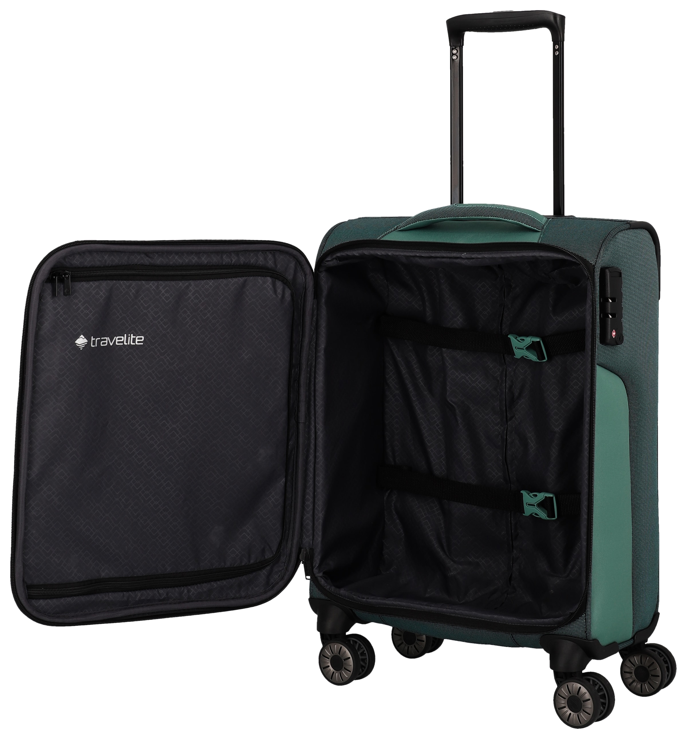 travelite Weichgepäck-Trolley »VIIA, verschiedene Grössen und Farben« 34 l 4 Rollen Reisegepäck Trolley Koffer Weichgepäck TSA Schloss