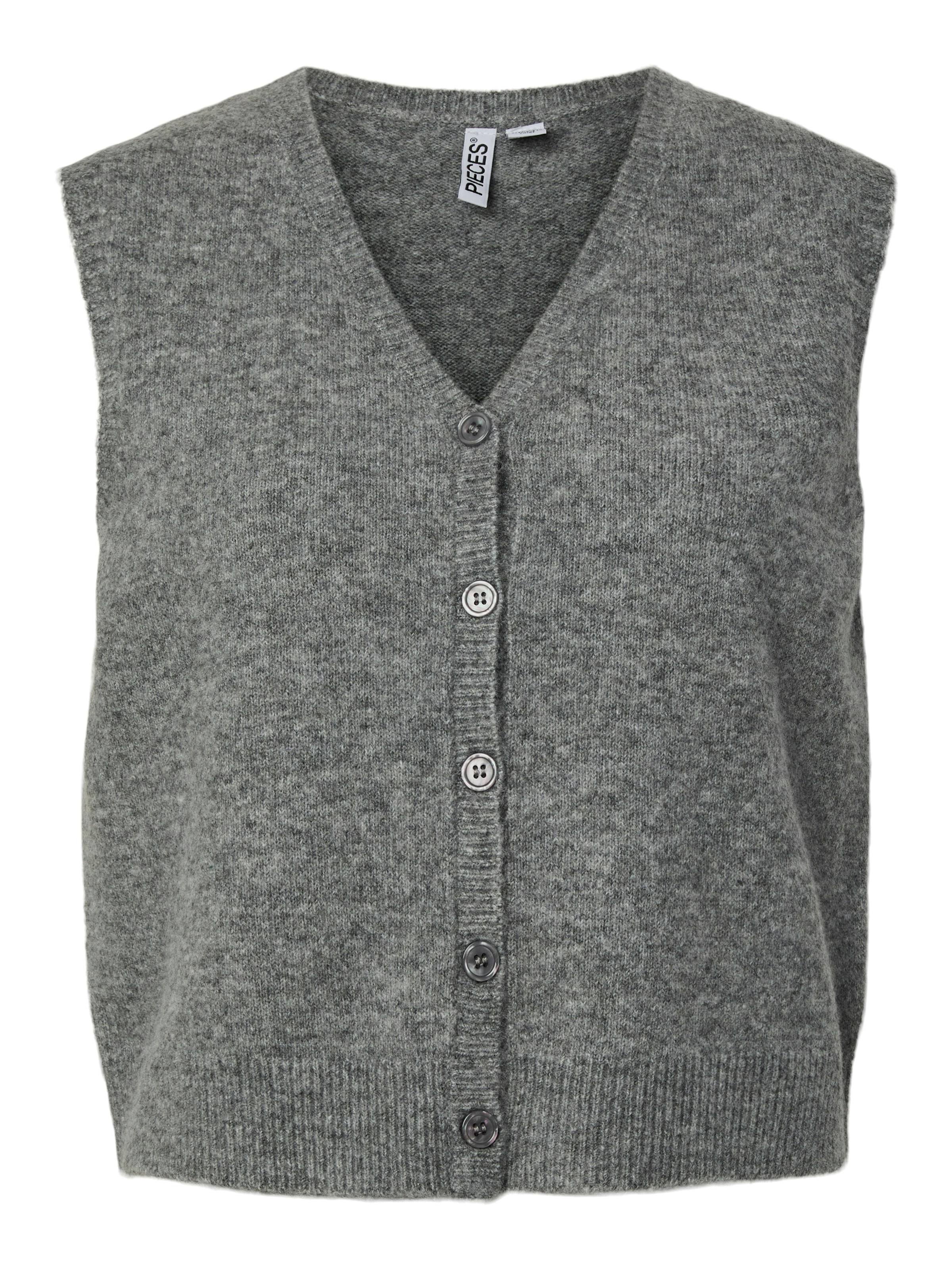pieces Gilet tricoté »PCSALLY SL V-NECK KNIT VEST NOOS BC« mélange de matériaux