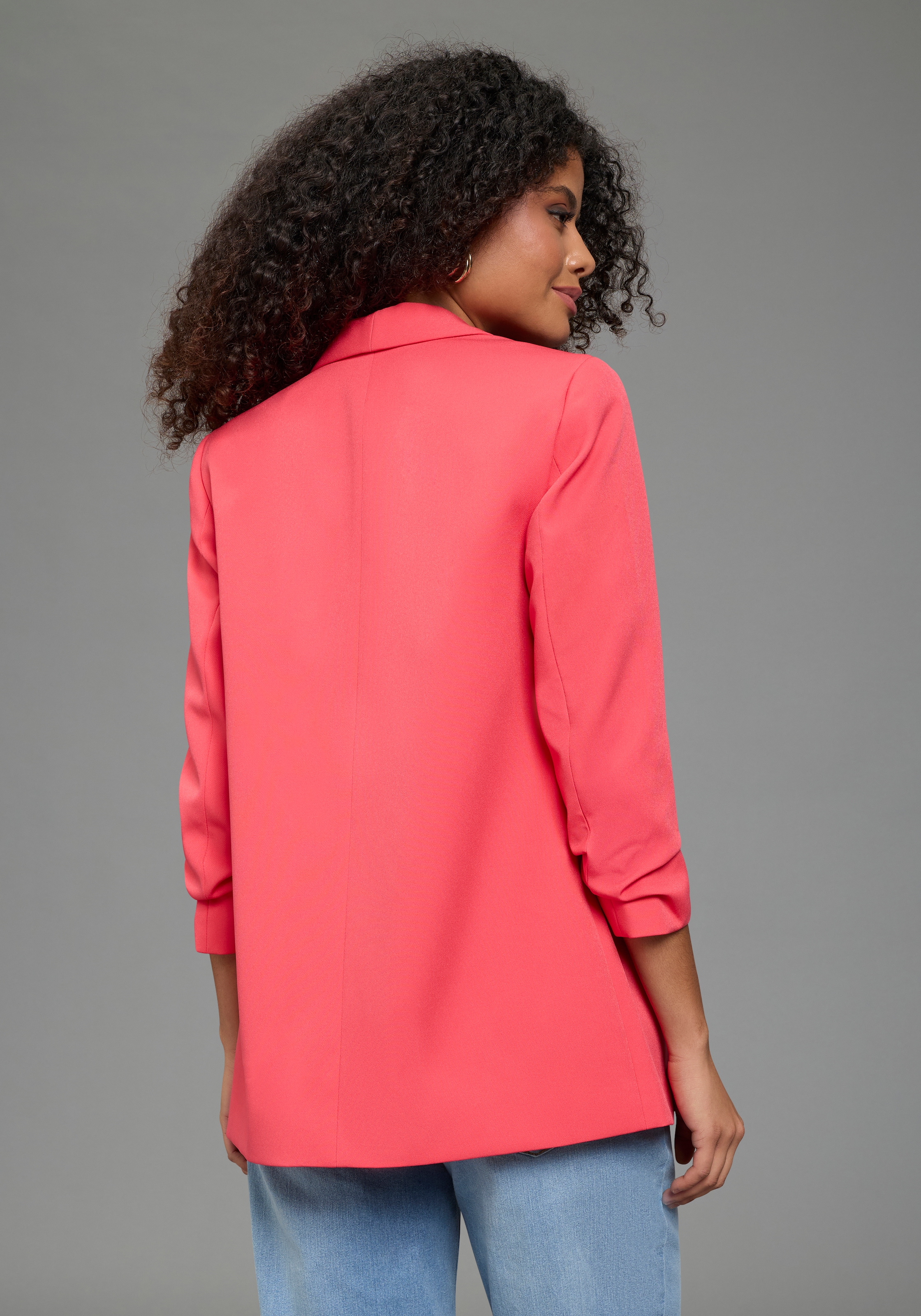 Laura Scott Blazer long à manches froncées