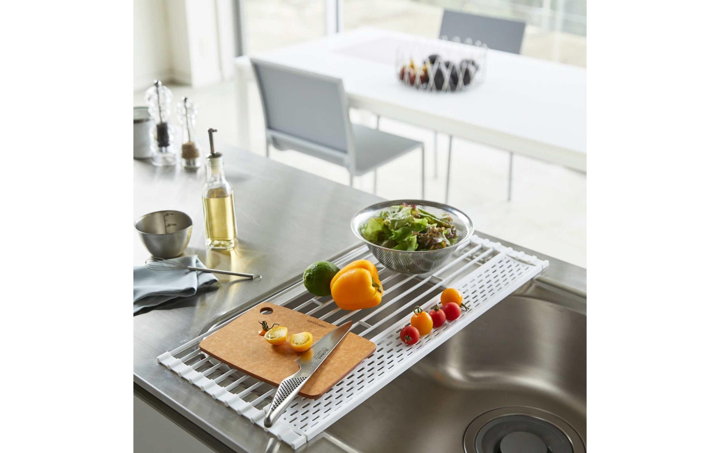 Yamazaki Tapis d'égouttage »Tower 42 x 26 cm« Besteckhalter