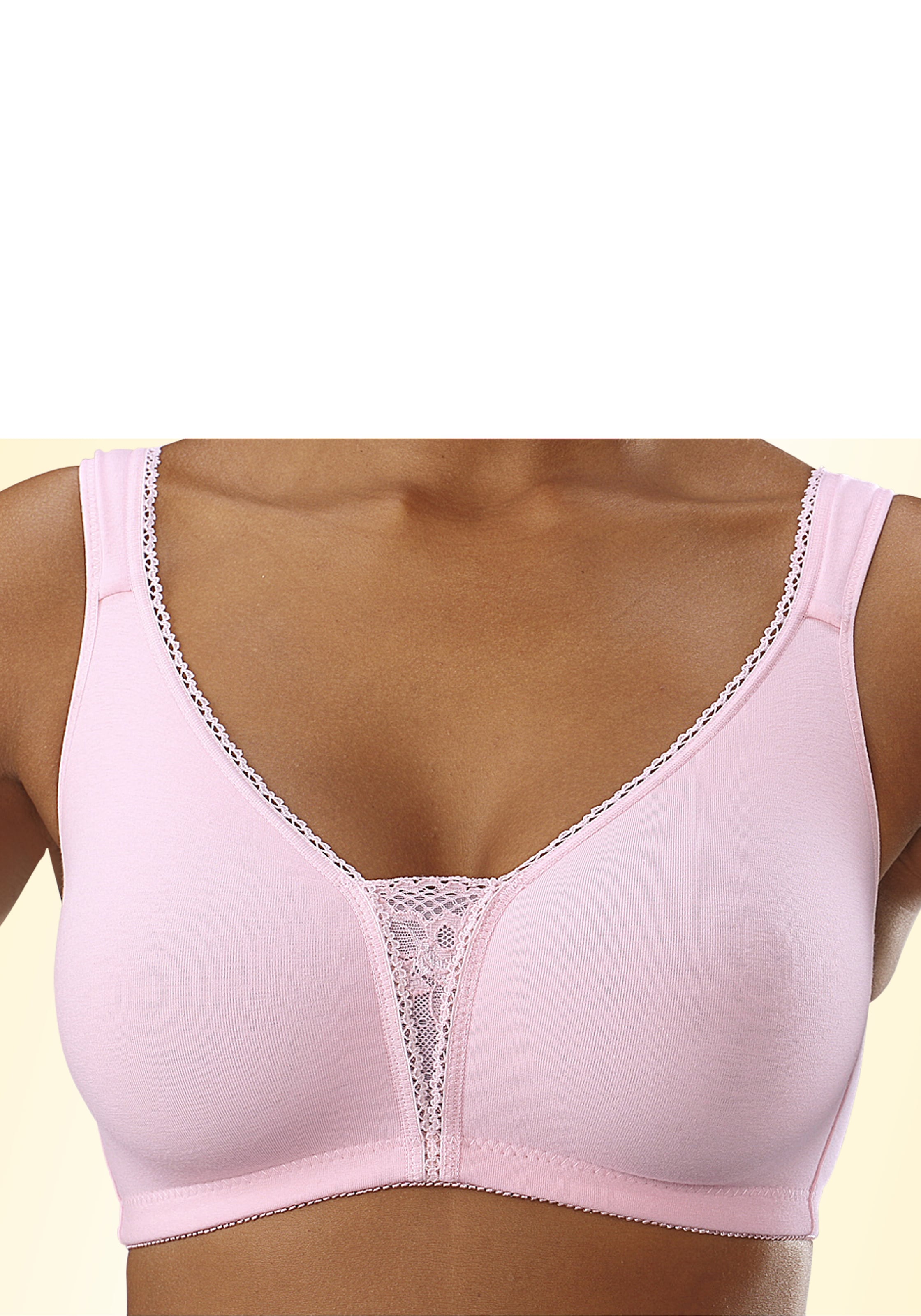 petite fleur by Lascana Soft-BH Packung,  ohne Bügel, Baumwolle mit Spitzen-Details, grosse Grössen, bequemer BH