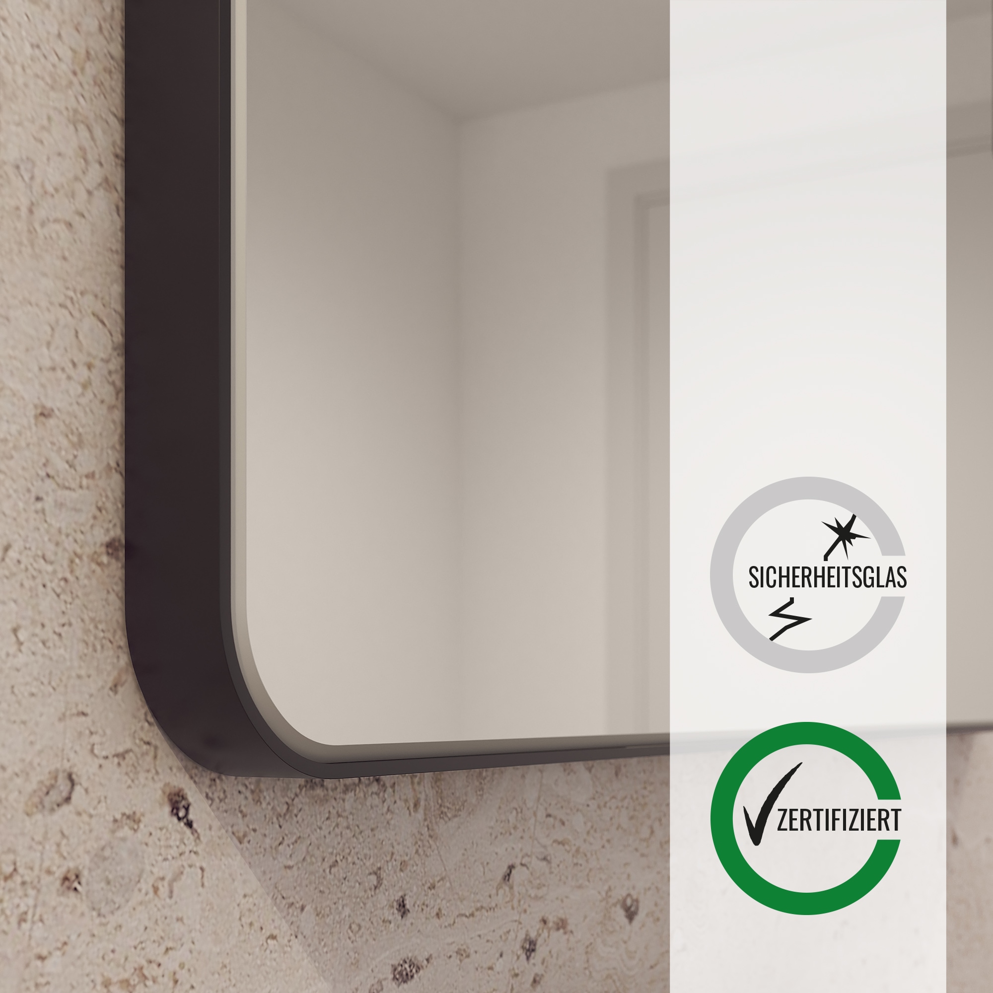 Loevschall Miroir »Refine Wandspiegel rechteckig – eleganter Designspiegel mit edlem« Rahmen in vielen Grössen & Farben für Bad, Flur & Schlafzimmer