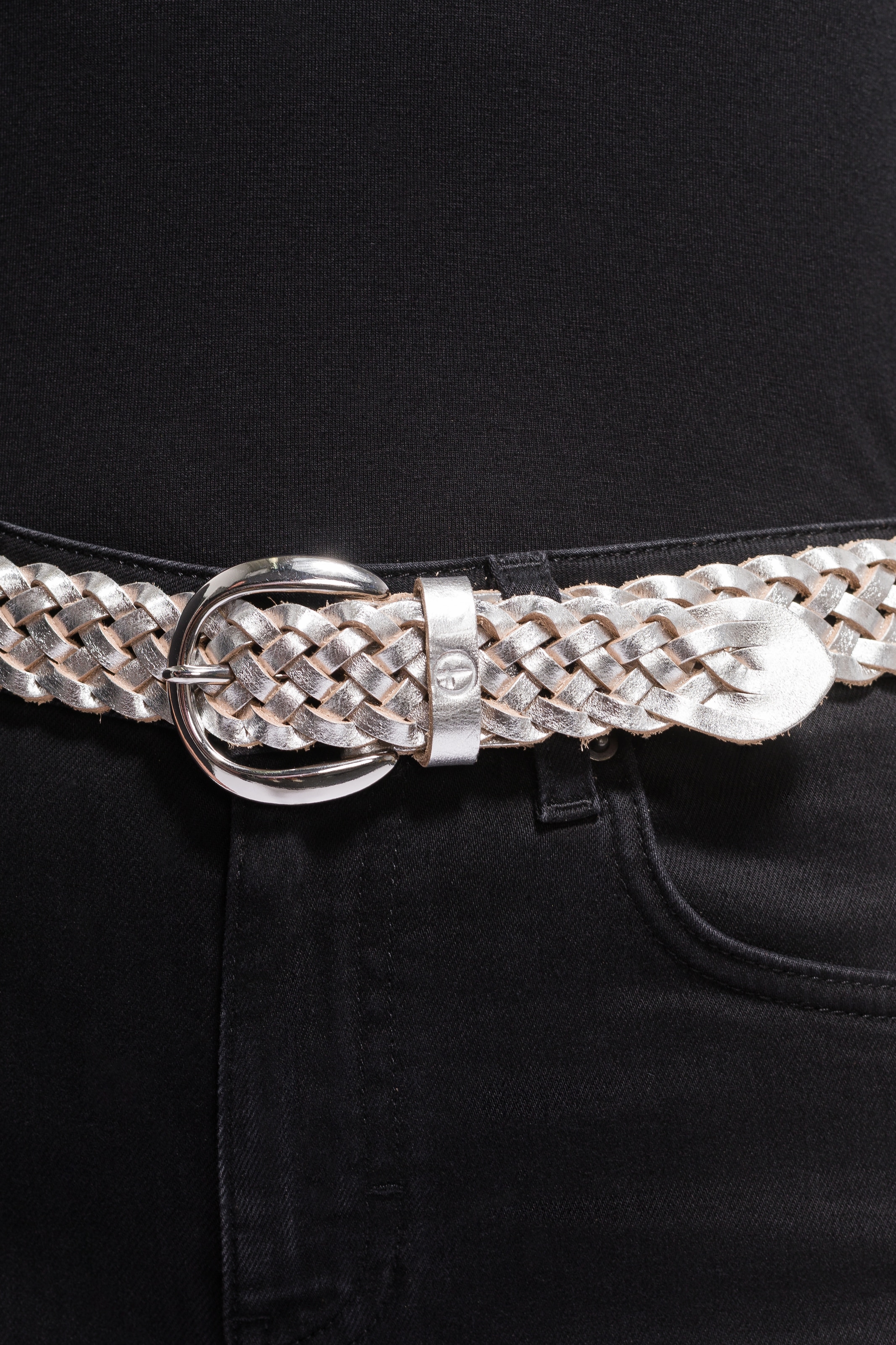 Tamaris Flechtgürtel »"Dana Silver"« 1 Stk. mit moderner Flechtoptik, aus Leder, in jeder Länge schliessbar