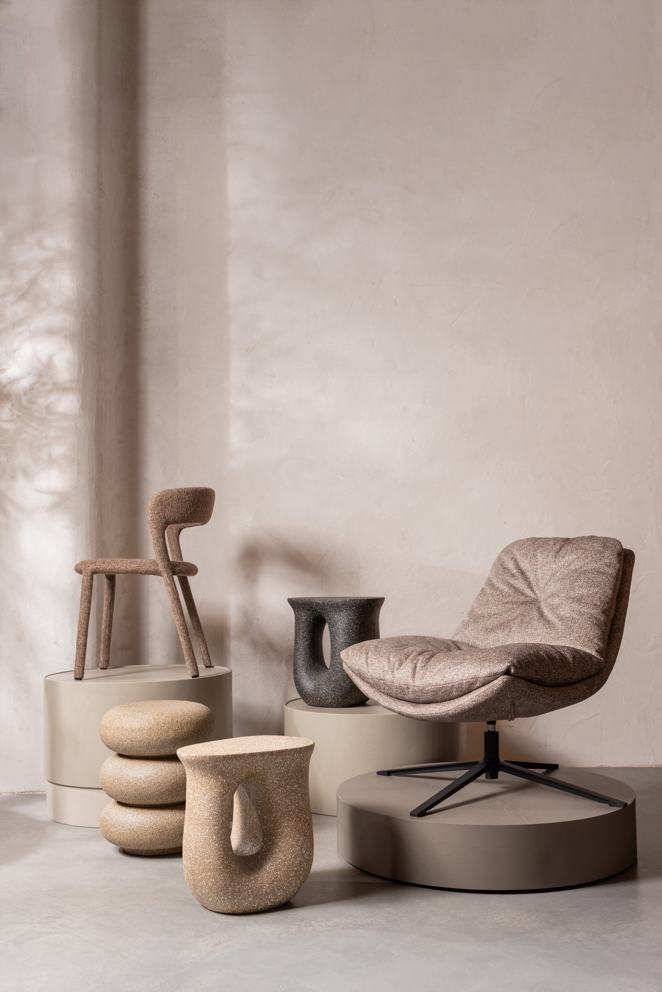 WOOOD Fauteuil pivotant »Arve mit Gewebtem Bezug und Drehmechanismus B 82 x T 87 x H 86 cm« très haute résistance à l'usure, capacité de charge 120 kg, structure métallique