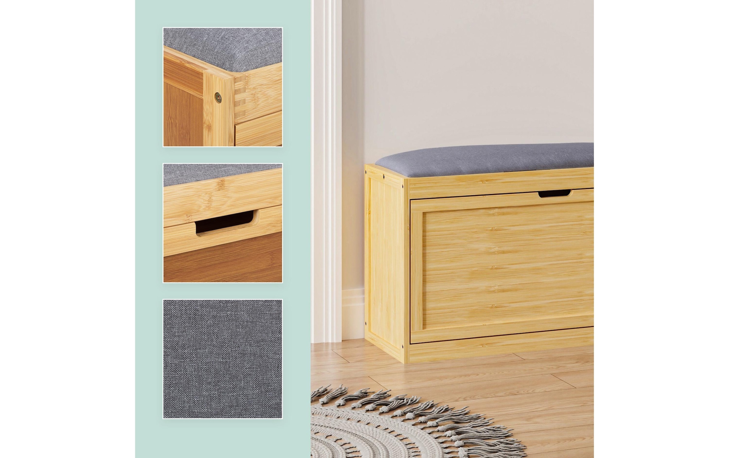 relaxdays Armoire à chaussures »Gepolsterte Schuhbank 49 x 80 x 30 cm«