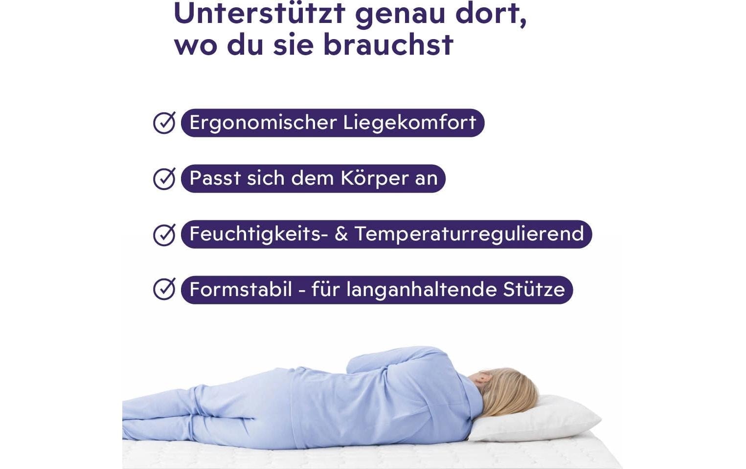 Träumeland Matelas mousse confort »Turin, Naturfaser« 20 cm hoch 1 cuis tlg. Erwachsenenmatratze mit 7-Zonen-Komfortschnitt