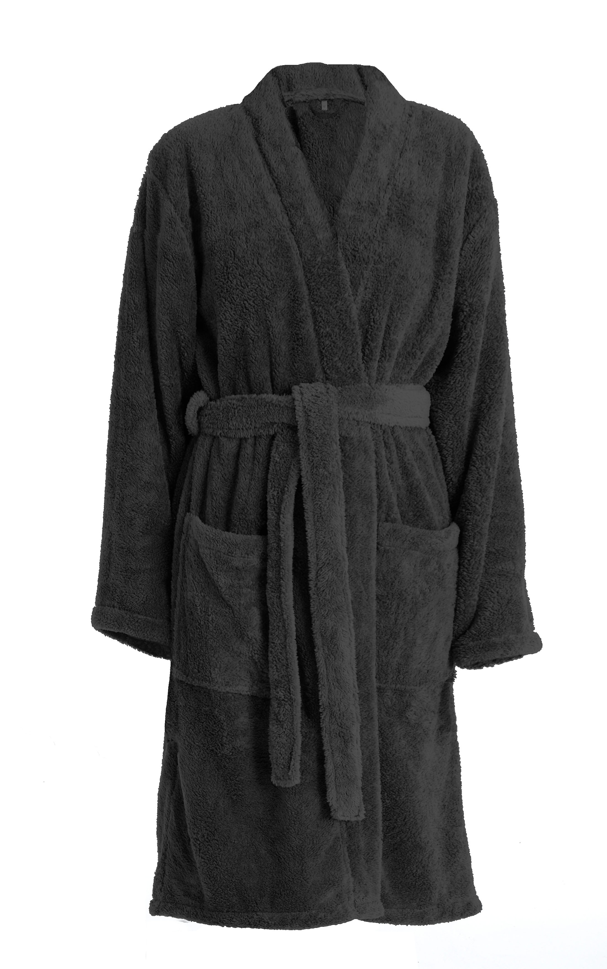 my home Unisex-Bademantel »Lillou Kimono, ideal für Sauna & Spa, Hotelbademantel, Morgenmantel« 1 Stk. tlg., kuschelig weicher Fleece, plüsch, für Damen und Herren, XS-3XL