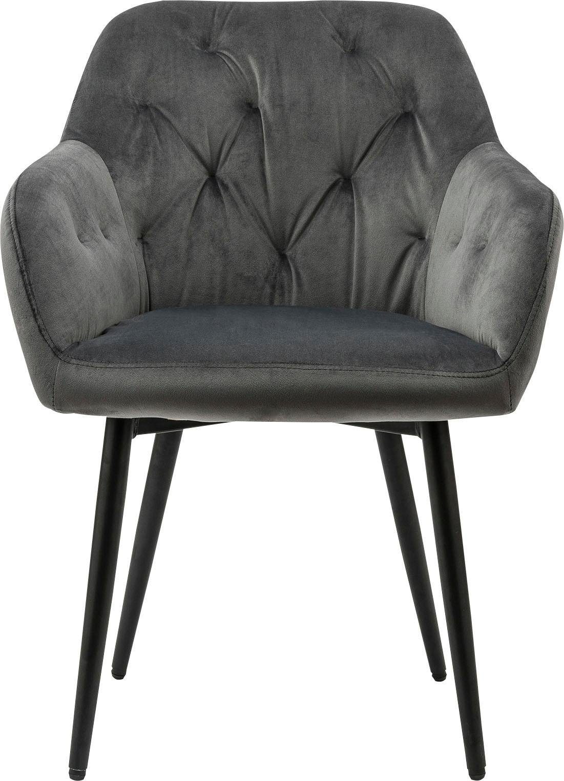 SalesFever Esszimmerstuhl »Coventry Komfortabler Polstertuhl im eleganten Stil« () Stilvoll mit eleganter Knopfheftung