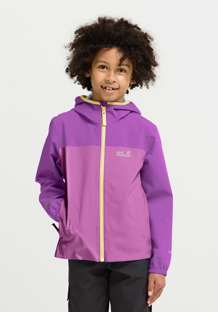 Jack Wolfskin Regenjacke »ADVENTURETRIBE 2L JKT K« atmungsaktiv, wasserdicht, mit Reissverschluss, normale Länge