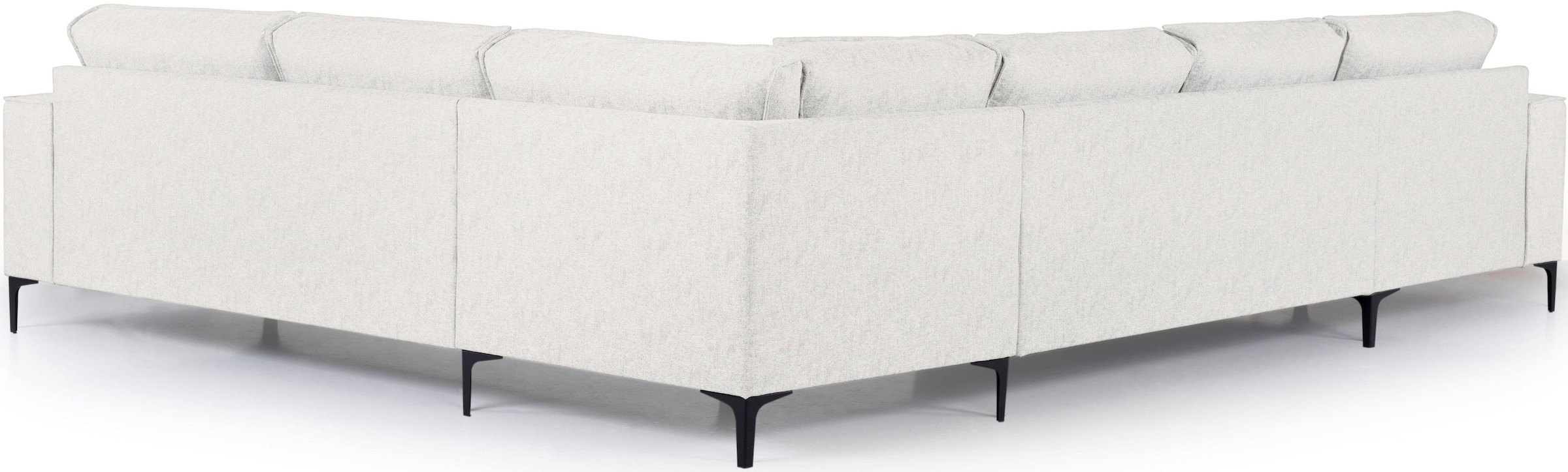 PLACES OF STYLE Paysage de salon »XXL Sofa Oland, Struktur, Flachgewebe, Luxus-Microfaser, Boucle« U-Form, 342 cm, Wellenunterfederung, Skandi-Design, Metallfüsse