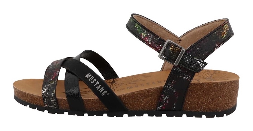 Mustang Shoes Sandales »Magnolia«  sandale à brides, chaussure d'été avec imprimé tendance