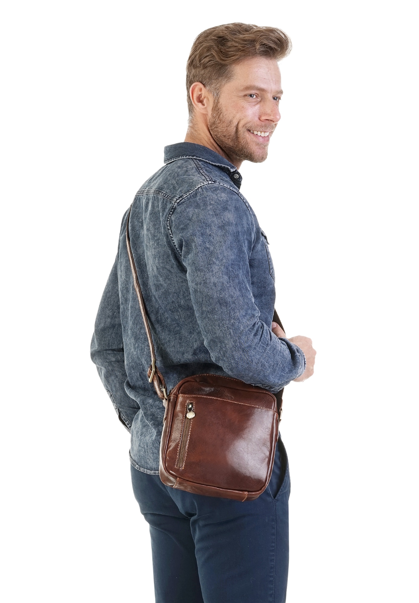 Piké Sac à bandoulière echt Leder, Made in Italy