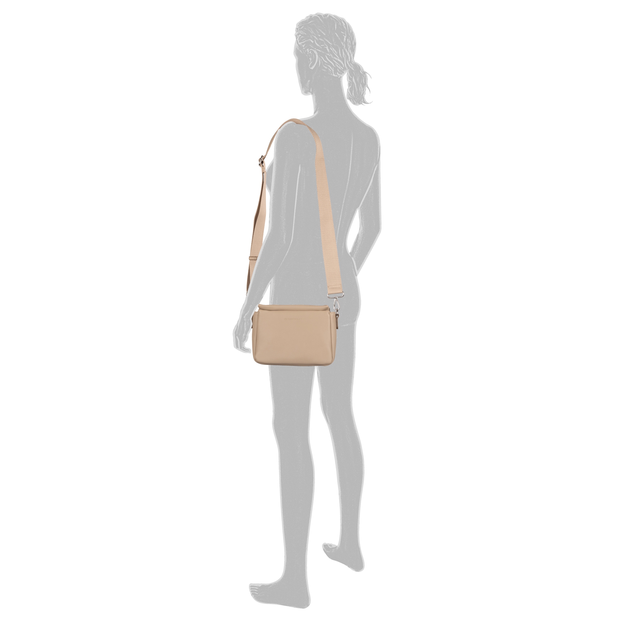 TOM TAILOR Sac à bandoulière »Rella« aus fein genarbtem Material mit farblich passendem Gewebeband