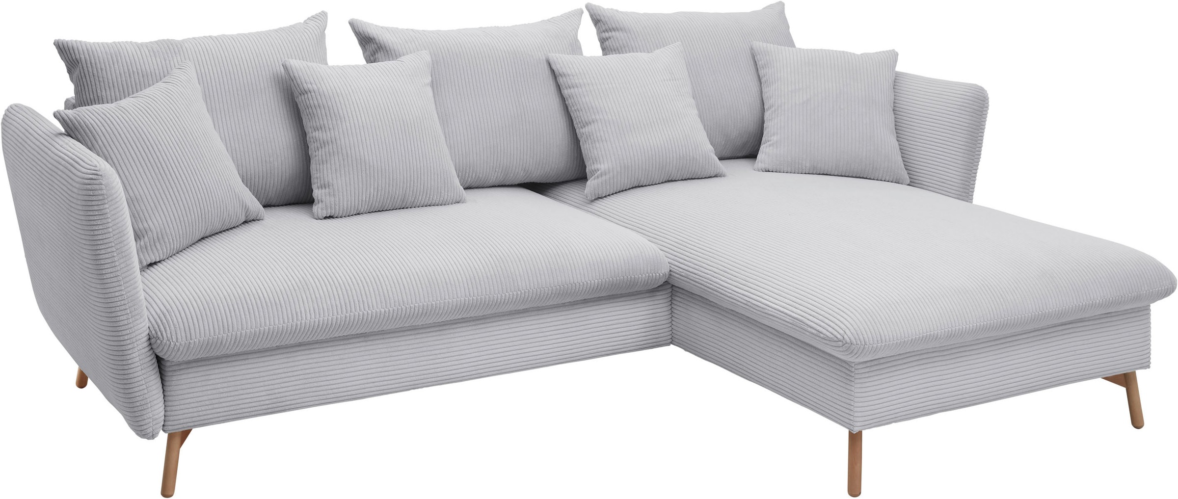 GOODproduct Ecksofa »MERLE, 258 cm, L-Form, traumhafter Cord,« mit Bettfunktion und Bettkasten, Liegefläche 224 x 139