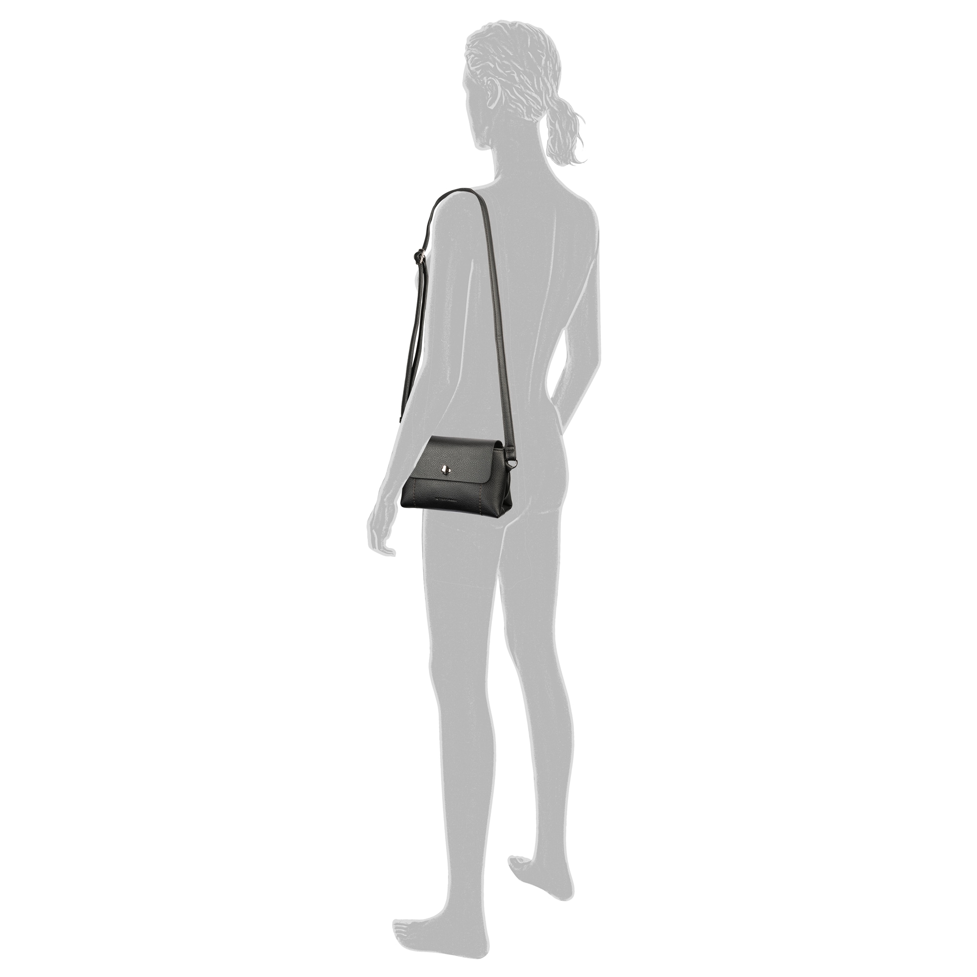 TOM TAILOR Sac à bandoulière »Elif« Imitation cuir finement grainé avec serrure tournante élégante et logo délicat