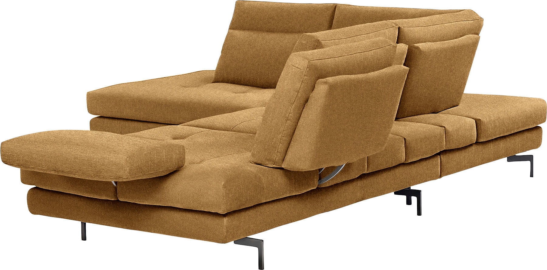 CALIA ITALIA Canapé d'angle »Toby Wing, B/T: 288/232 cm, Designsofa mit sensationellem Sitzkomfort« L-Form, Sitztiefenverstellung, funktionale Ecke, Füsse in schwarz matt