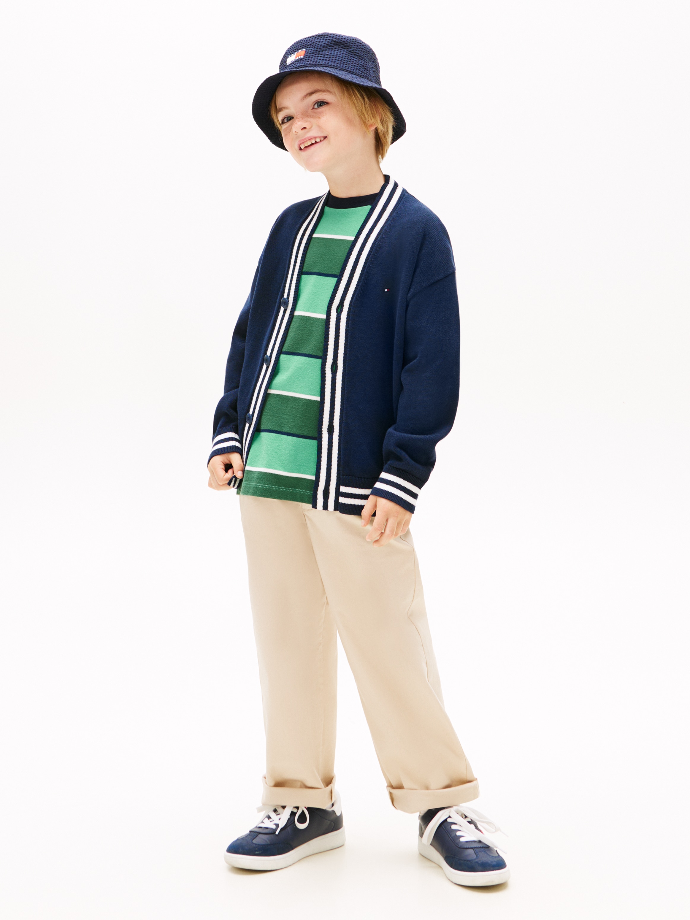 Tommy Hilfiger Veste en tricot »VARSITY RIB V-NECK CARDIGAN« Kinder bis 16 Jahre, regular fit