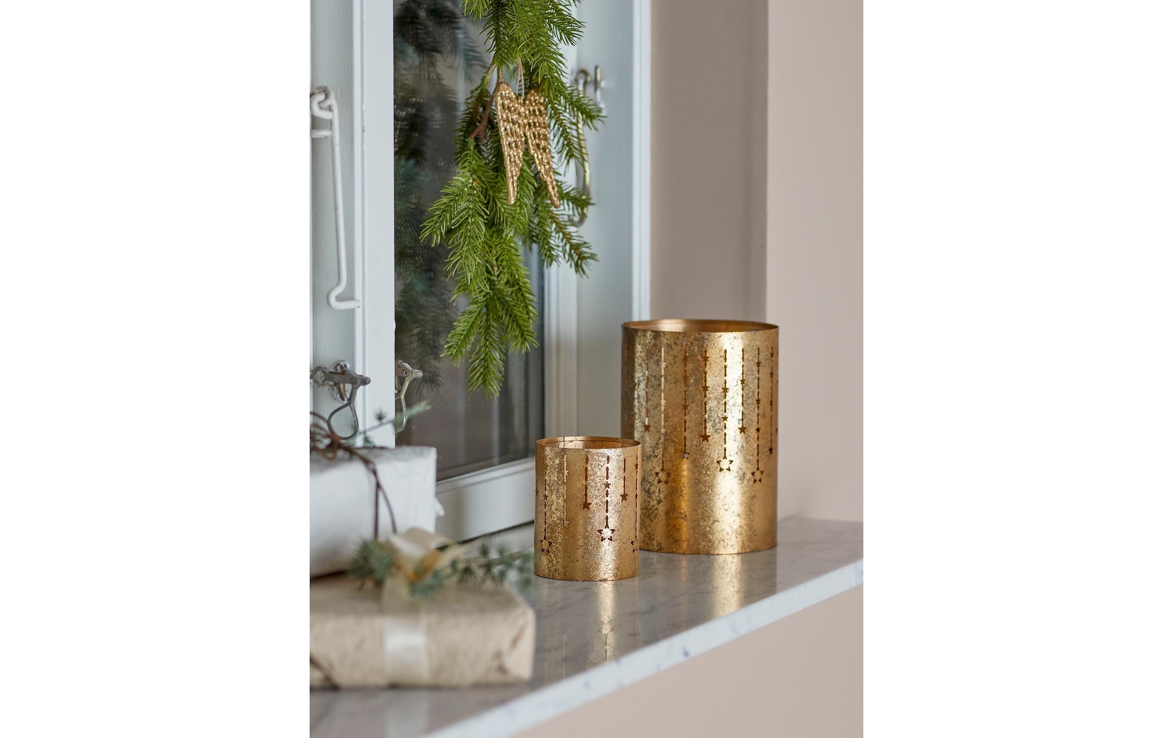 Bloomingville Photophore »Bloomingville Weihnachtswindlicht Mista 2 Stück«