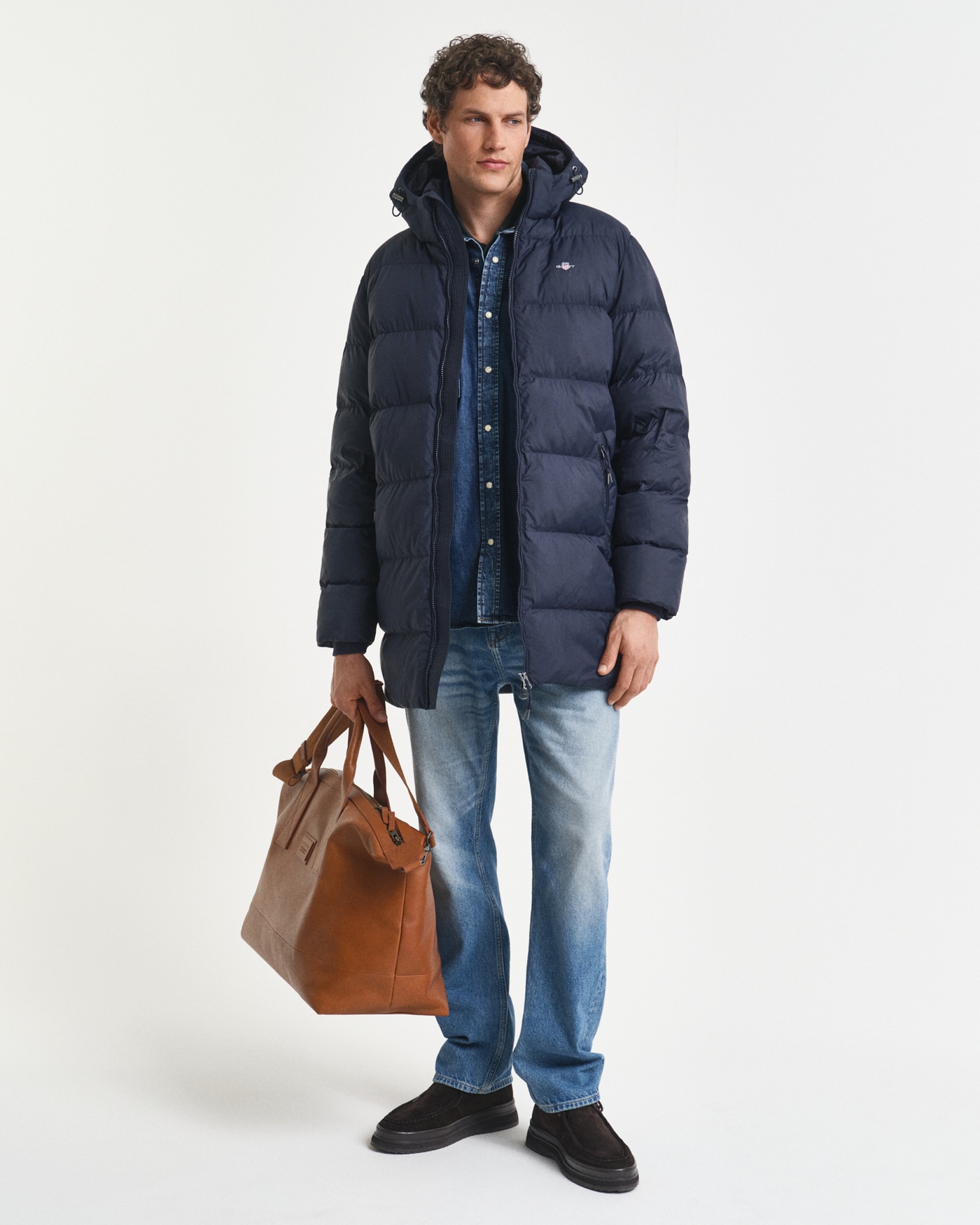 Gant Steppmantel »ACTIVE CLOUD MID LENGTH« Puffermantel, regular fit, abnehmabre Kapuze, 2-Wege-Reissverschluss