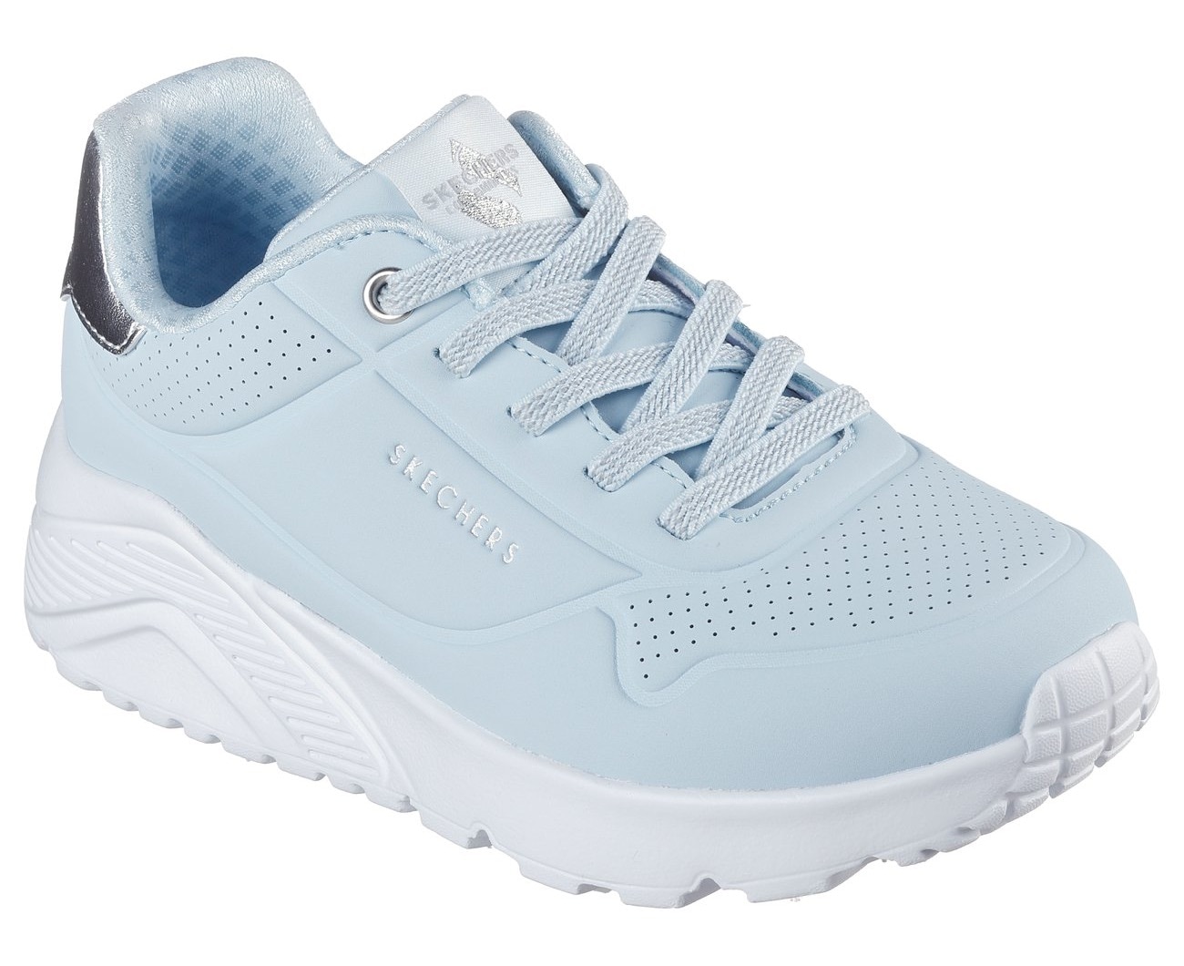 Skechers Sneaker »UNO LITE«  , Schnür,-Plateausneaker mit Metallic, Grössenschablone zum Download