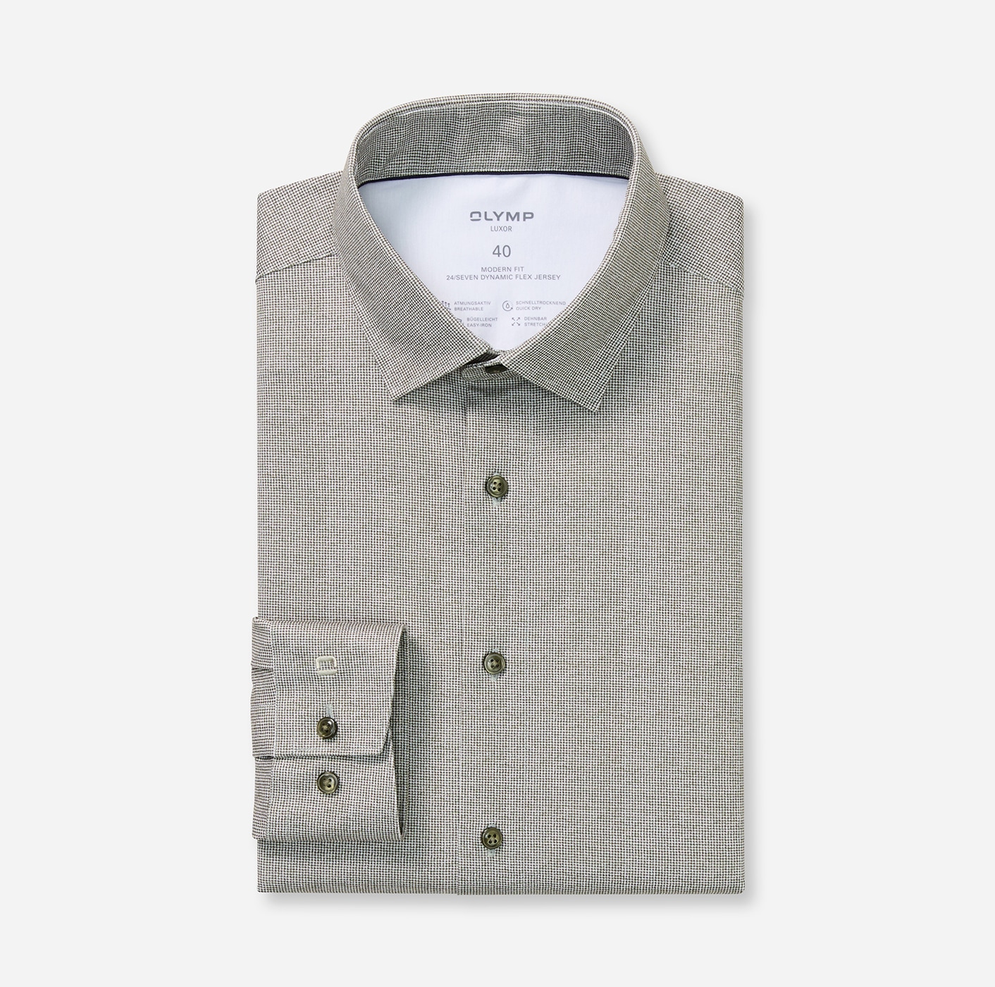 OLYMP Langarmhemd »Luxor 24/Seven« Businesshemd, Jersey, modern fit, New Kentkragen