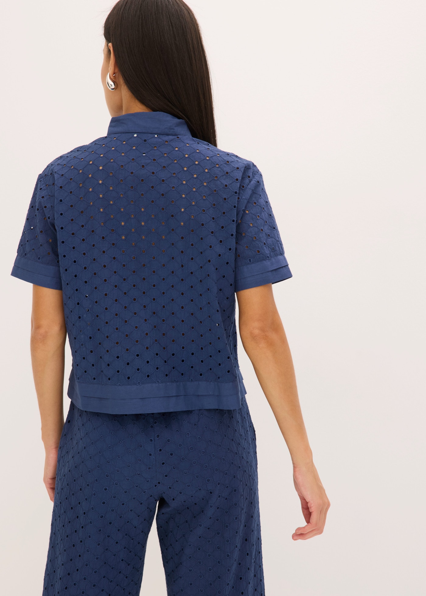 bonprix Blouse à manches longues Style élégant, avec col chemise, coupe régulière, en coton