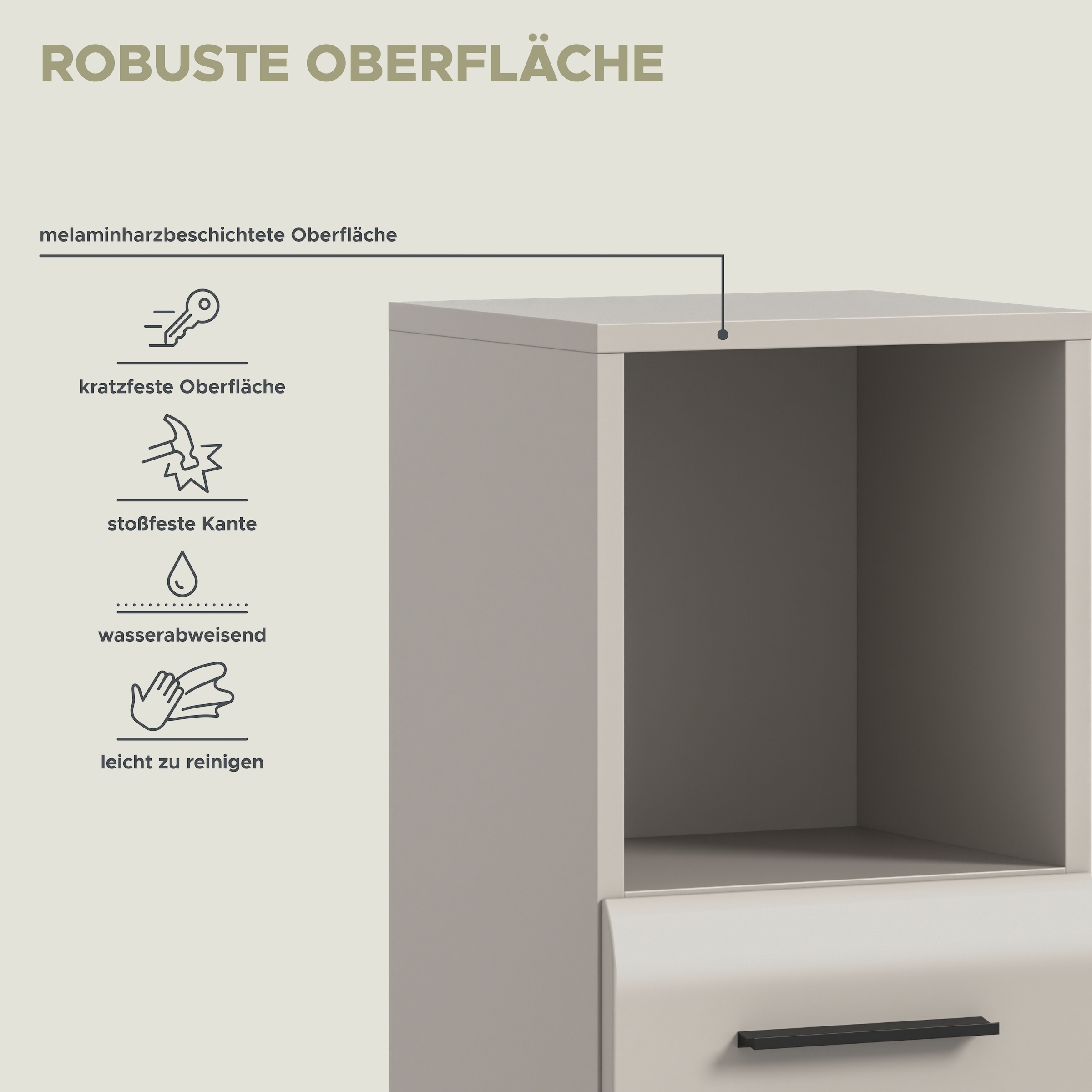 welltime Armoire intermédiaire »FLORENZ,  Höhe 110 cm, 1 Tür, 2 Fachböden, 1 offenes Fach« TOPSELLER!, 1 cuis tlg. Türanschlag wechselbar, hochwertige MDF Front, Badschrank, Bad