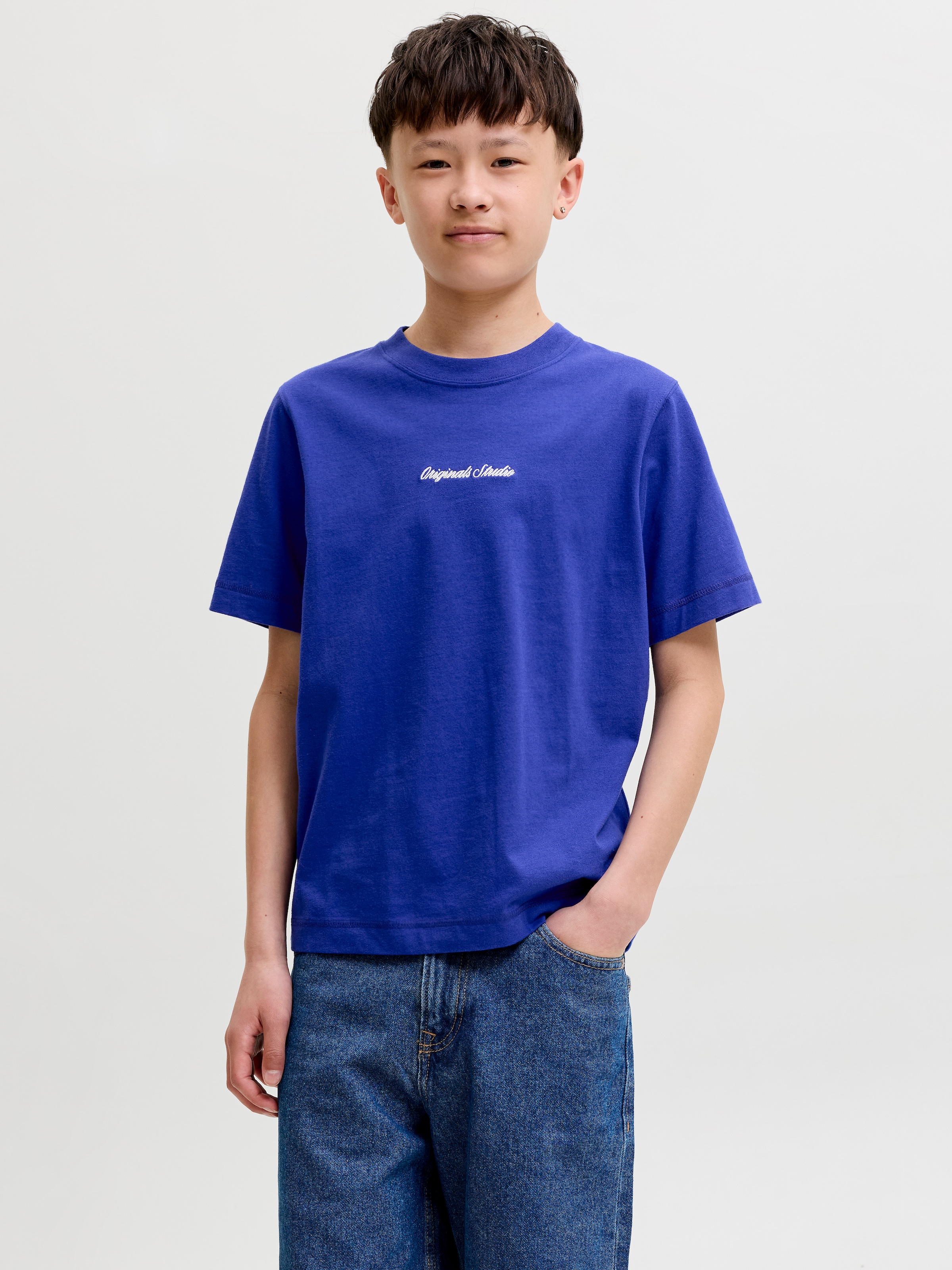 Jack & Jones Junior T-Shirt »JORNORREBRO EMB TEE SS CN NOOS JNR« Baumwolle, relaxed fit, Kurzarm