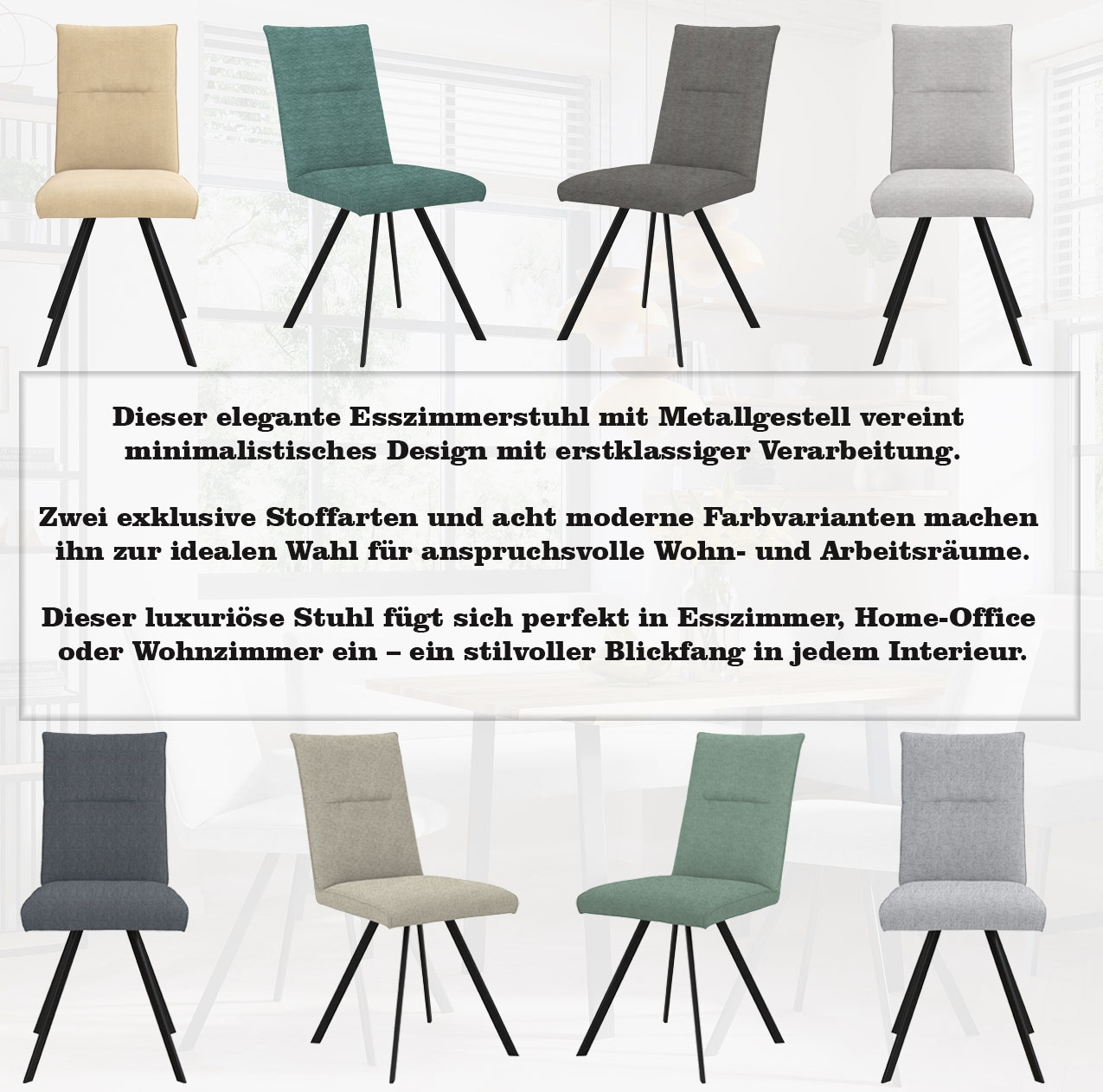 GOODproduct 4-Fussstuhl »Sava« (Set) 2 Stk.Metallgestell