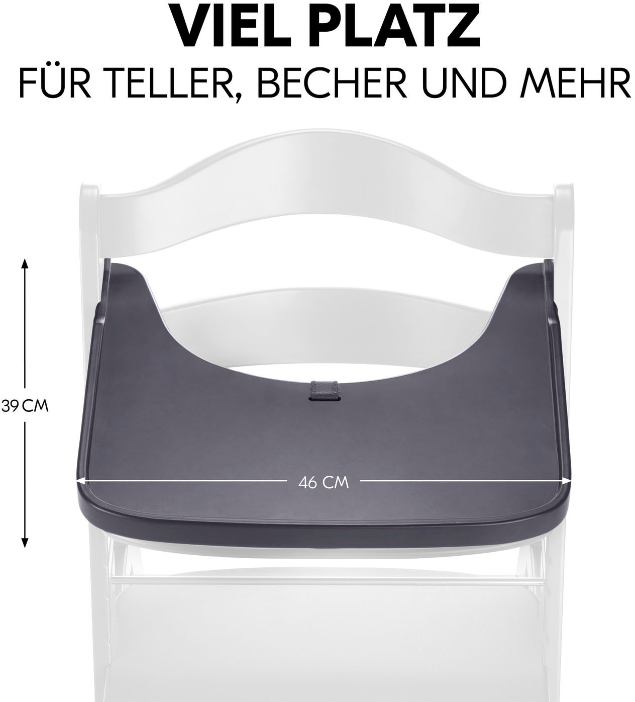 Hauck Hochstuhltablett »Alpha Wooden Tray Essbrett, Dark Grey« FSC® - schützt Wald