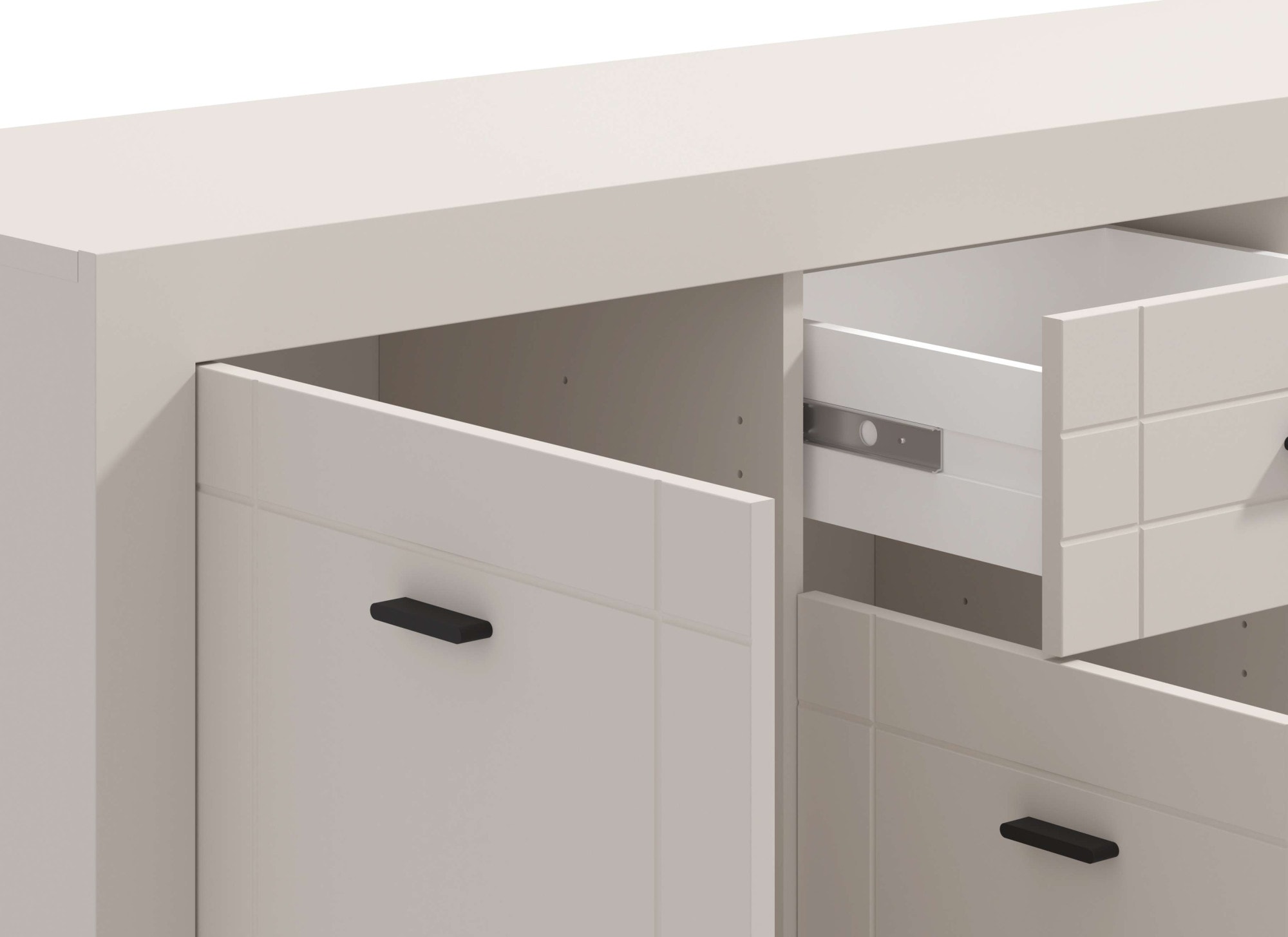 Home affaire Sideboard »Warwick Kombikommode, Schrank, Schubladenkommode« Modernes Sideboard: Kaschmir, 3 Türen & 1 Schublade, Heissfolienprägung