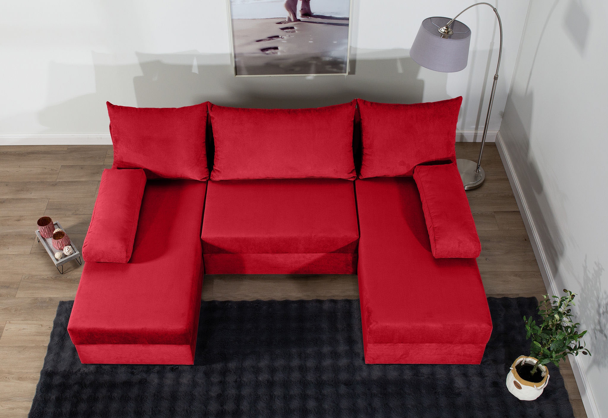 COLLECTION AB Paysage de salon »Pico U-Form« Wohnlandschaft,2 X Ottomane,Polyätherschaum Polsterung