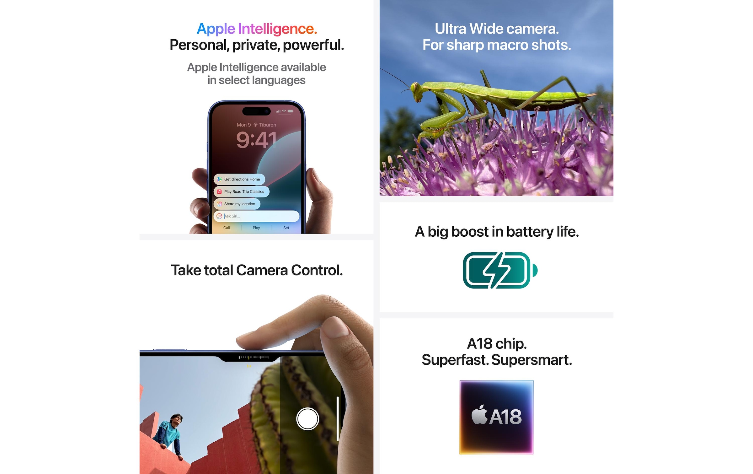 Apple Smartphone »iPhone 16« Schwarz Induktionsladung