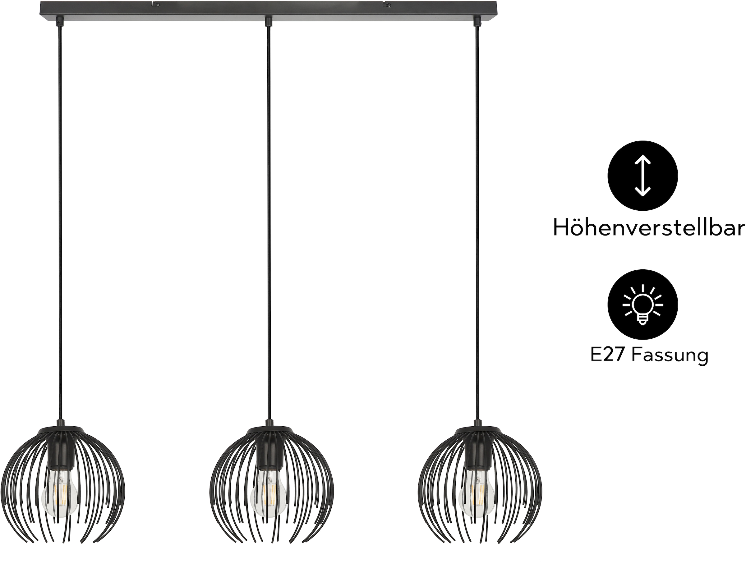 GOODproduct Pendelleuchte »Tonnia« E27 1 Stk. höhenverstellbar, besondere Optik
