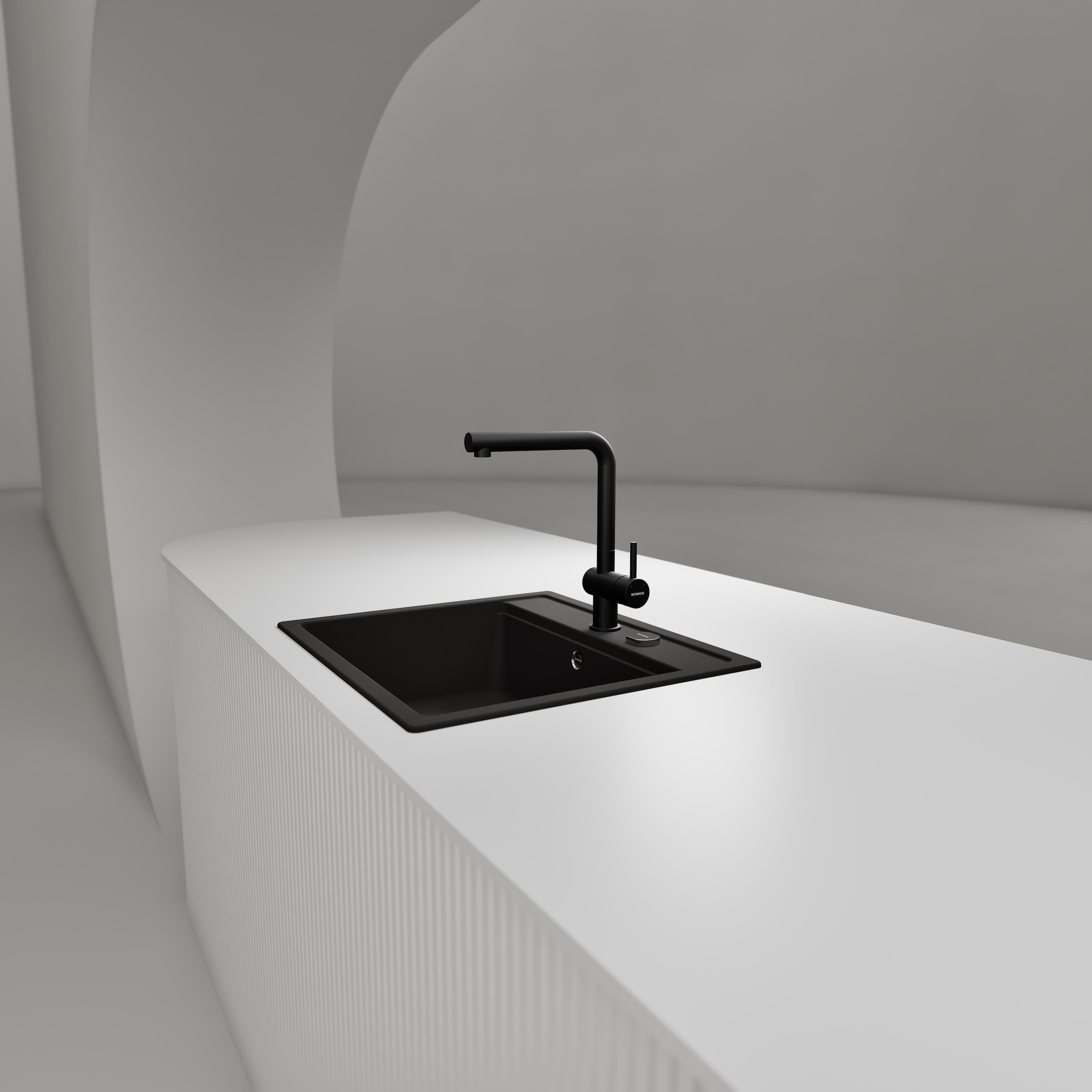 Schock Évier en granit »Nemo N-100 und Armatur Epos« Set, 2 cuis tlg. bestehend aus Spüle und Armatur