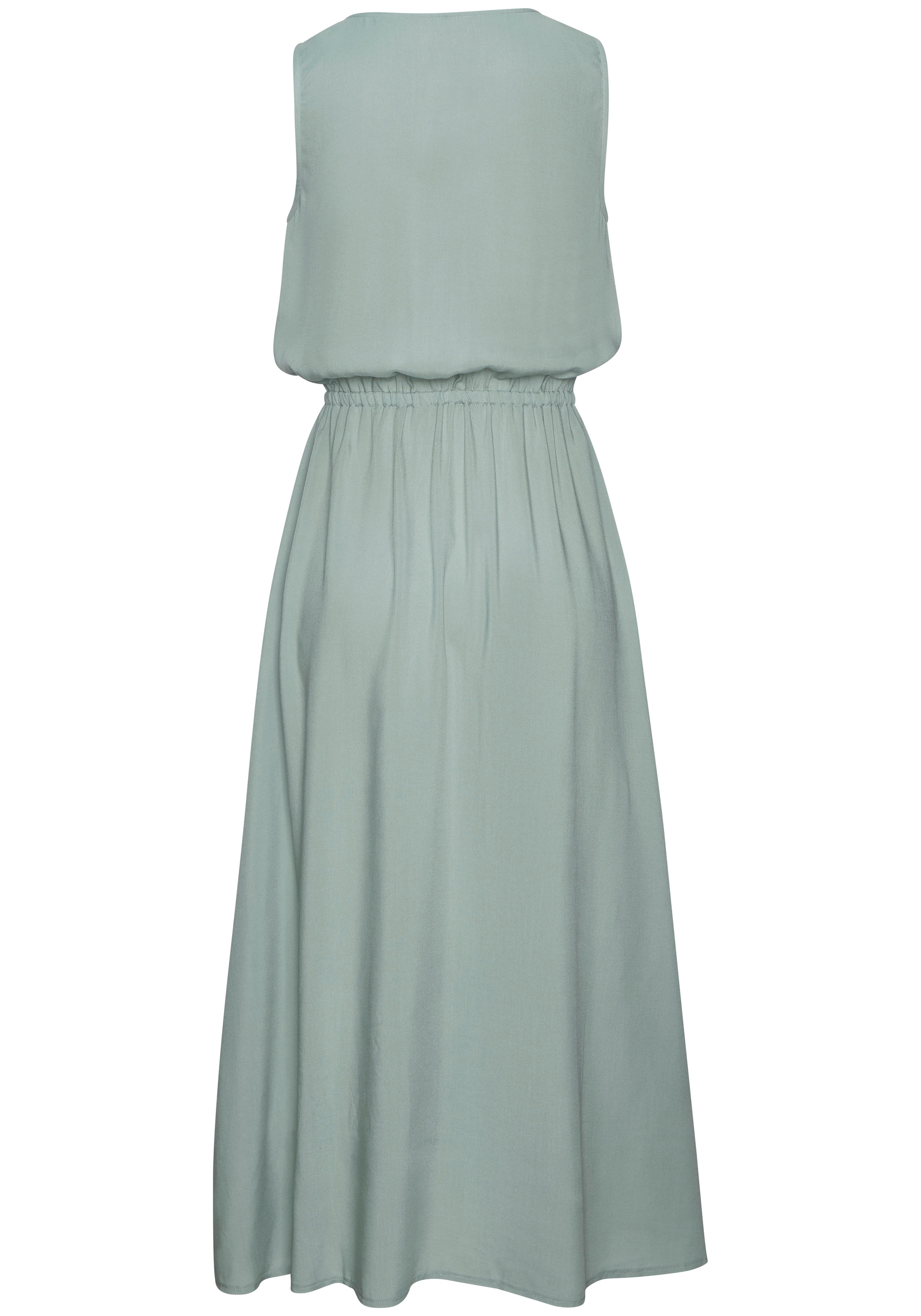 LASCANA Midikleid »mit Reissverschluss am Ausschnitt aus Webware« leichtes Sommerkleid, Strandkleid, Viskosekleid