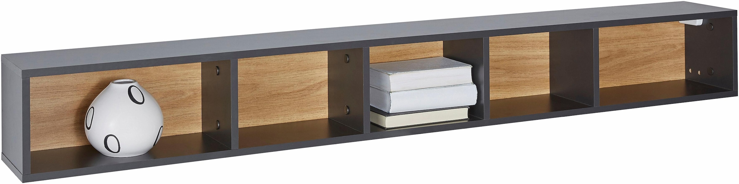 INOSIGN Wandregal »Toledo,Breite 169 cm stilvolle Deko-Wandregal« Wandregal mit 5 Fächern, viel Stauraum, Masse 169/20,5/19 (B/H/T)