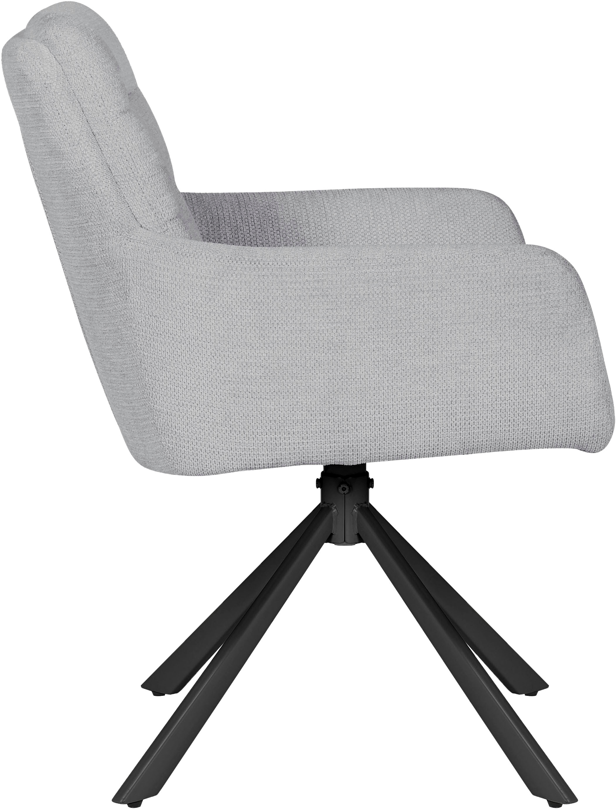 GOODproduct Chaise de salle à manger »Asly« (Ensemble) 2 cuisavec tissu tissé de haute qualité, structure métallique et fonction 360°