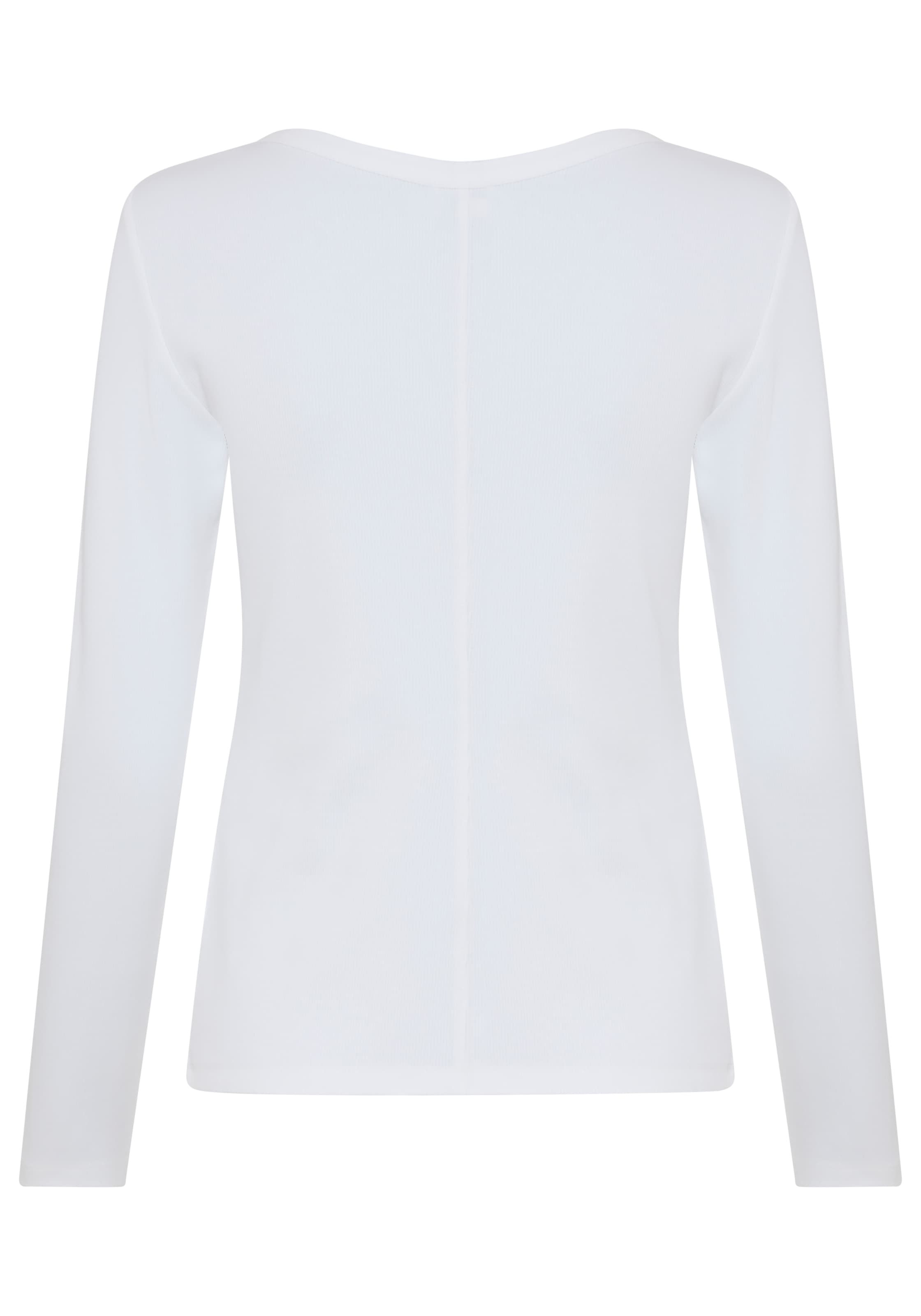 Calvin Klein T-shirt à manches longues »WOVEN LABEL BABY RIB BUTTON« Coupe ajustée avec encolure en V