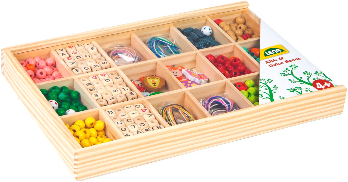 Lena® Set créatif »Holzperlen Holzkassette, gross«
