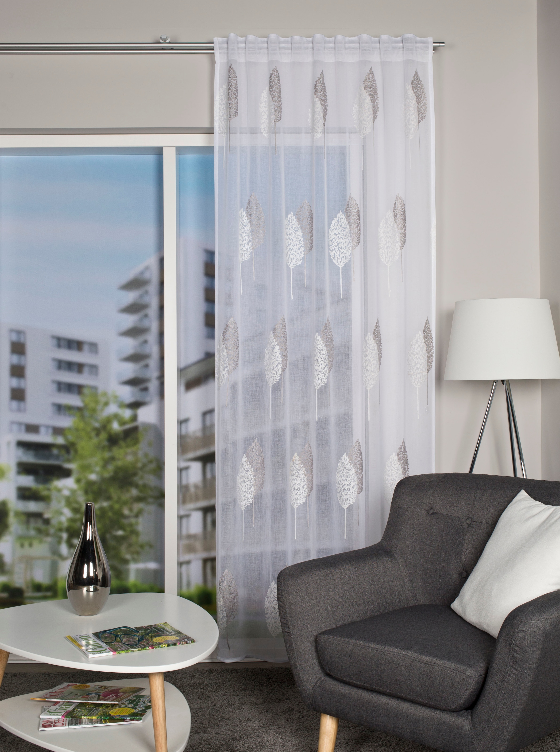 HOME WOHNIDEEN Rideau »ALAVARO« Bande multifonctionnelle 1 cuis tlg. HxB: 245x140, Kombibandschal