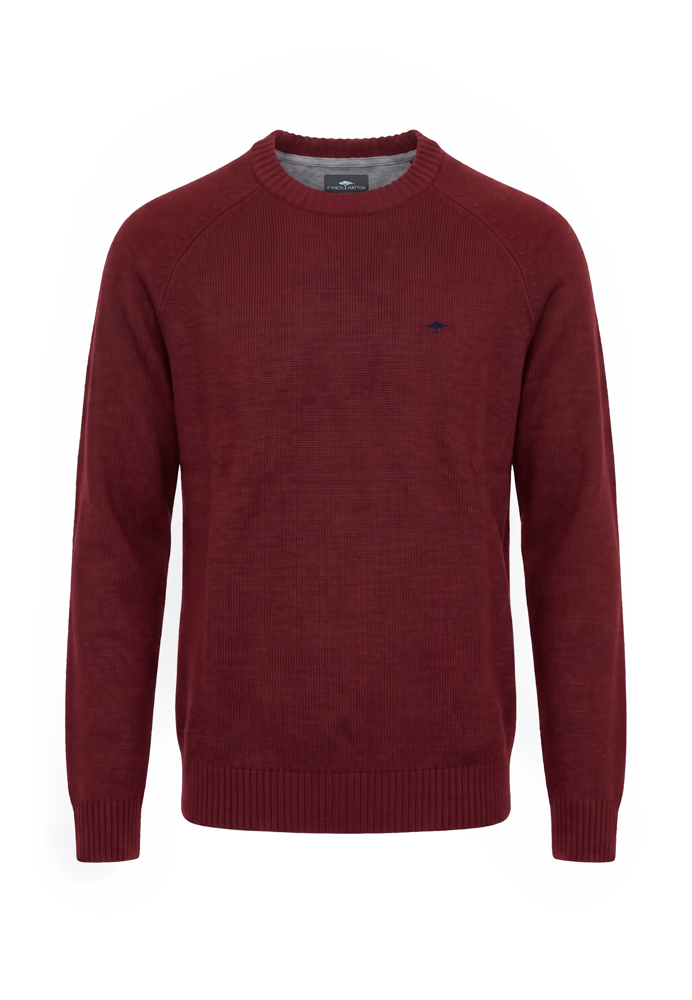 FYNCH-HATTON Pull en laine mit Kaschmiranteil, Rundhalsausschnitt, Regular Fit