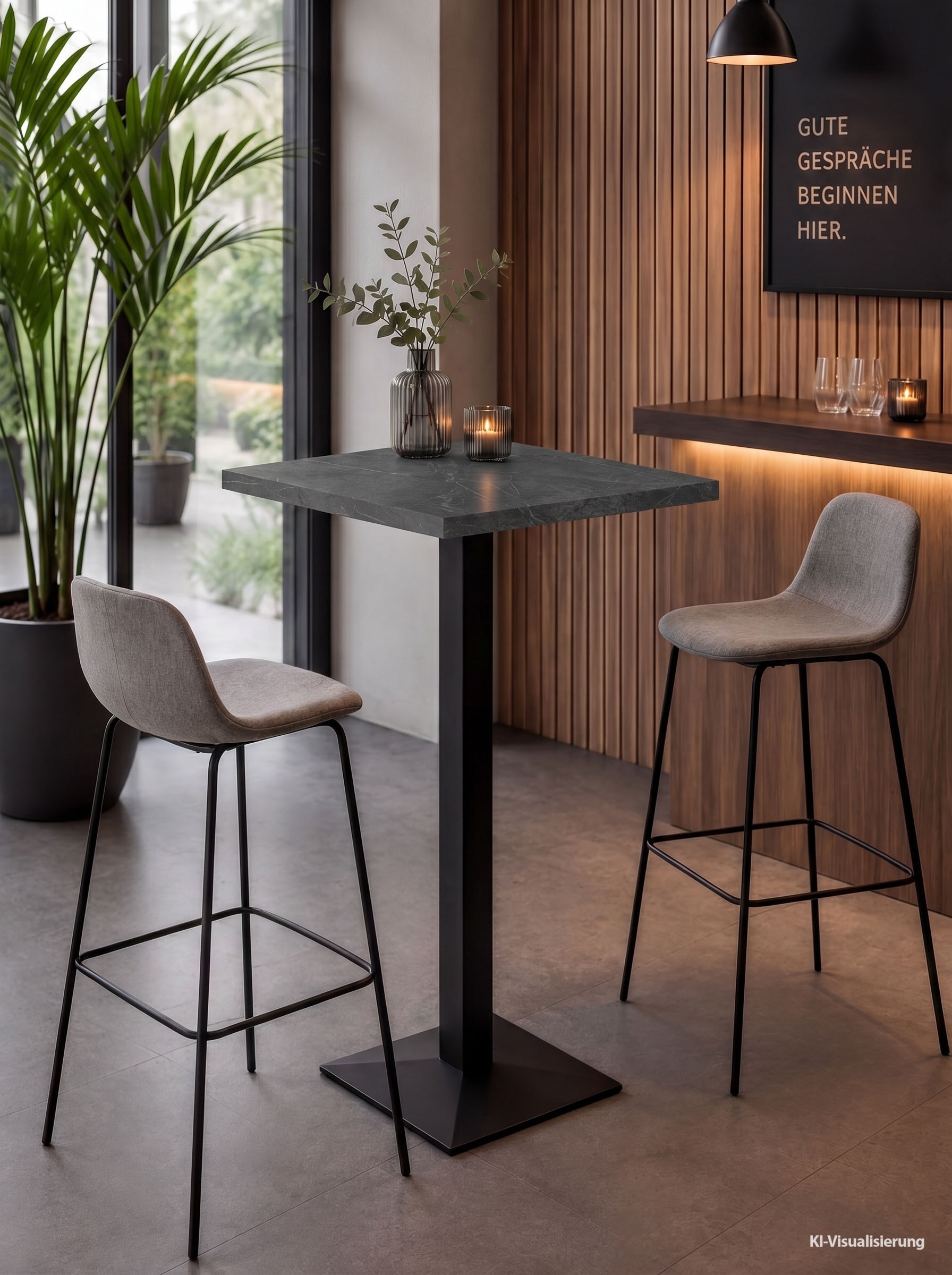 Mäusbacher Table de bistrot »Big Bistro Metall« Structure de colonne carrée, plateau rectangulaire LHP 70x105x70 cm