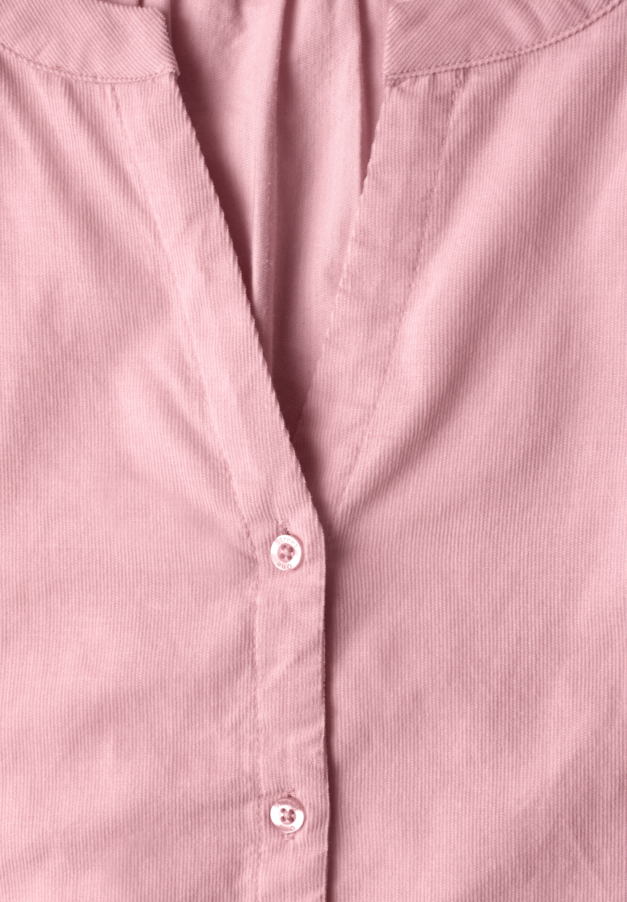 STREET ONE Shirtbluse 3/4-Arm Bluse mit Split Neck aus Cord