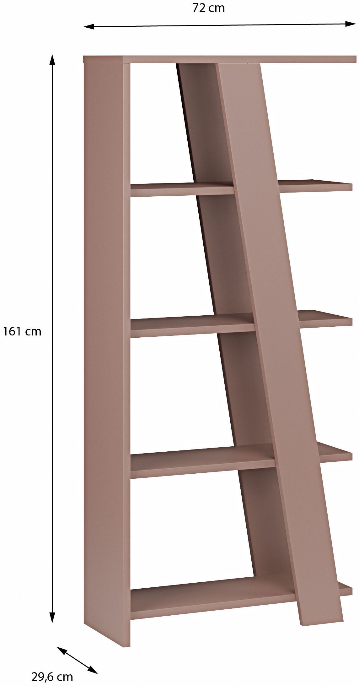 FORTE Étagère sur pied »Standregal, 4 Ablageböden, Höhe 161 cm« L/H/P 72/161/29,6 cm, décors variés