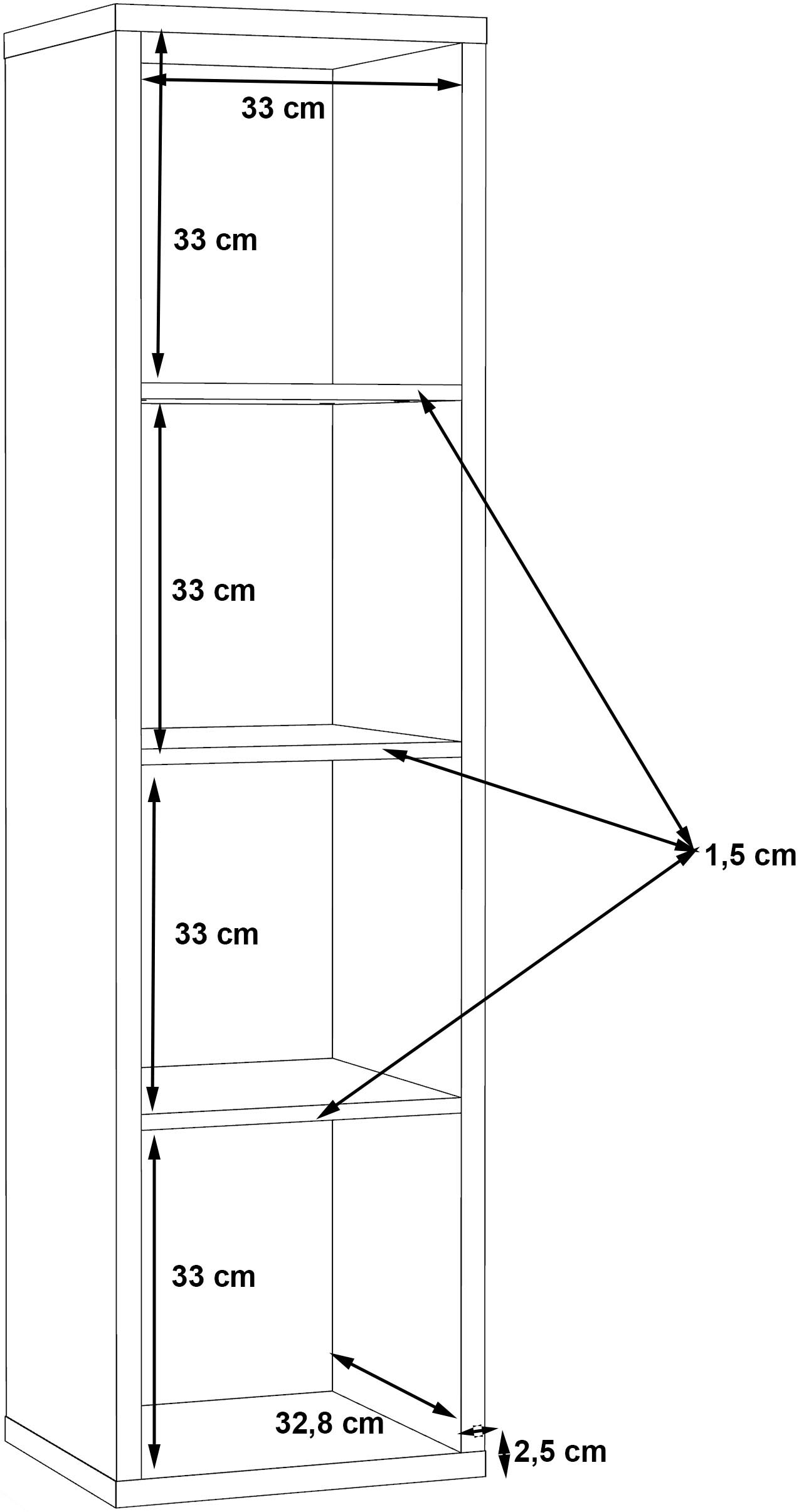 FORTE Étagère sur pied »Mauro, FSC®-zertifiziert« taille compartiment 33x33cm, 4 compartiments