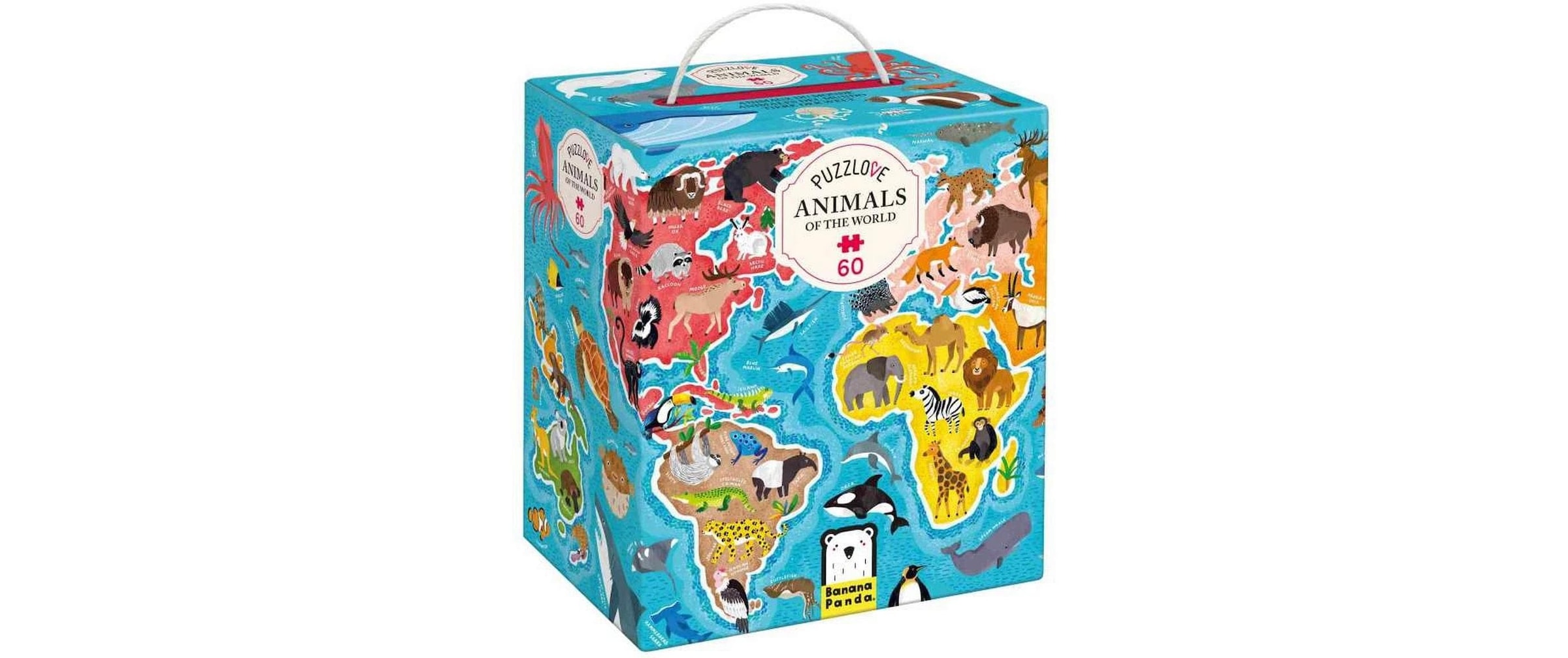   Puzzle »Banana Panda Puzzlove Animals Of the World Pappe 60 Teile« Multilingue