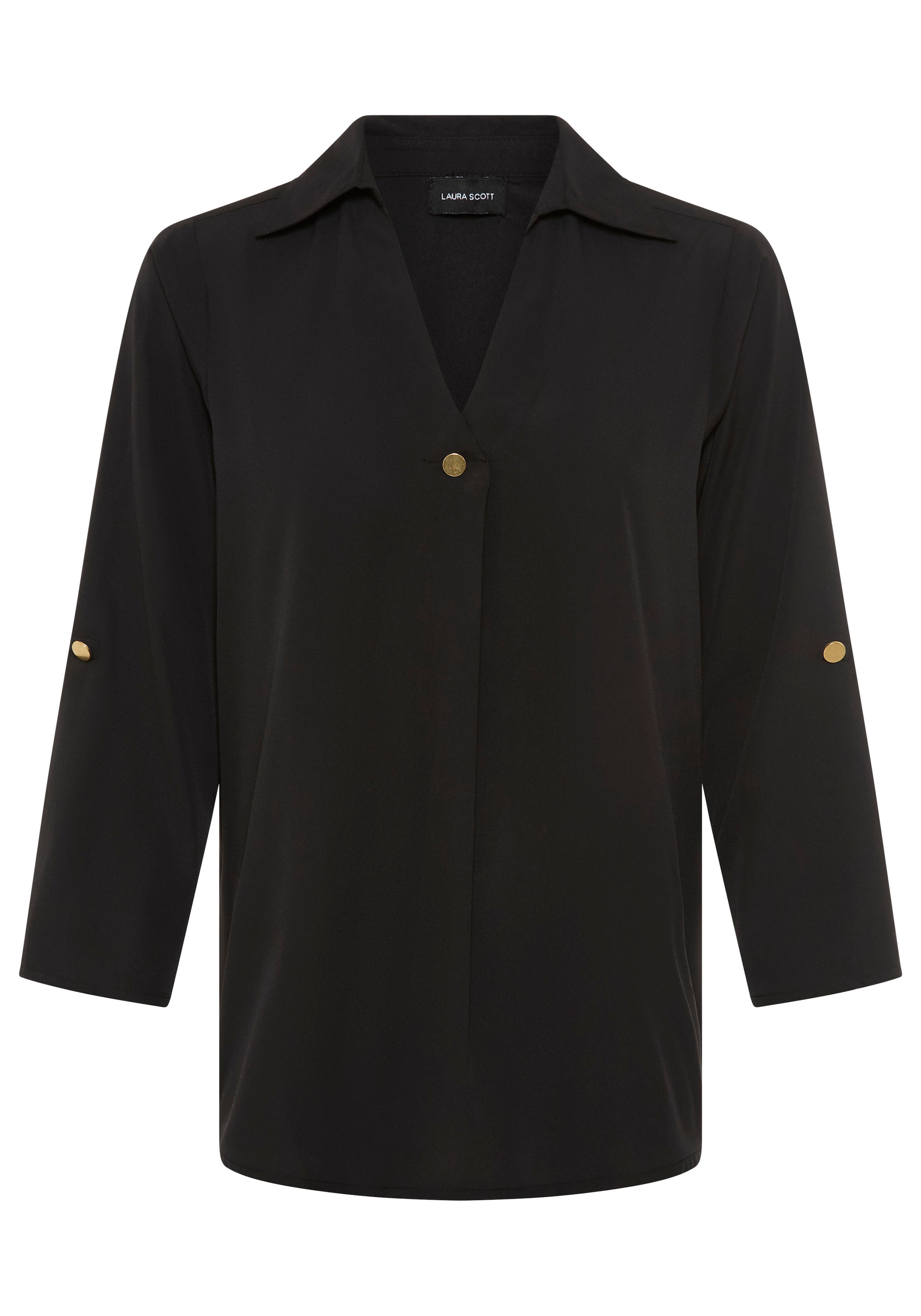 Laura Scott Klassische Bluse feminin geschnitten, unifarben, aus Polyester